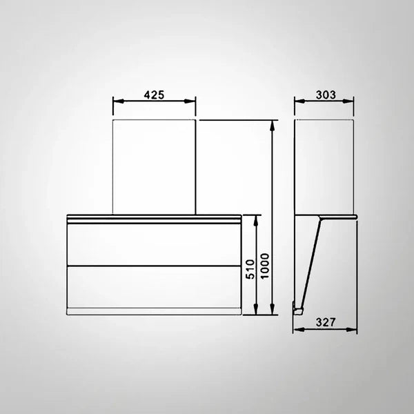 Kaff FLORIAN 90 DC - BLDC 90cm Wall Mount Chimney: Sleek and Efficient