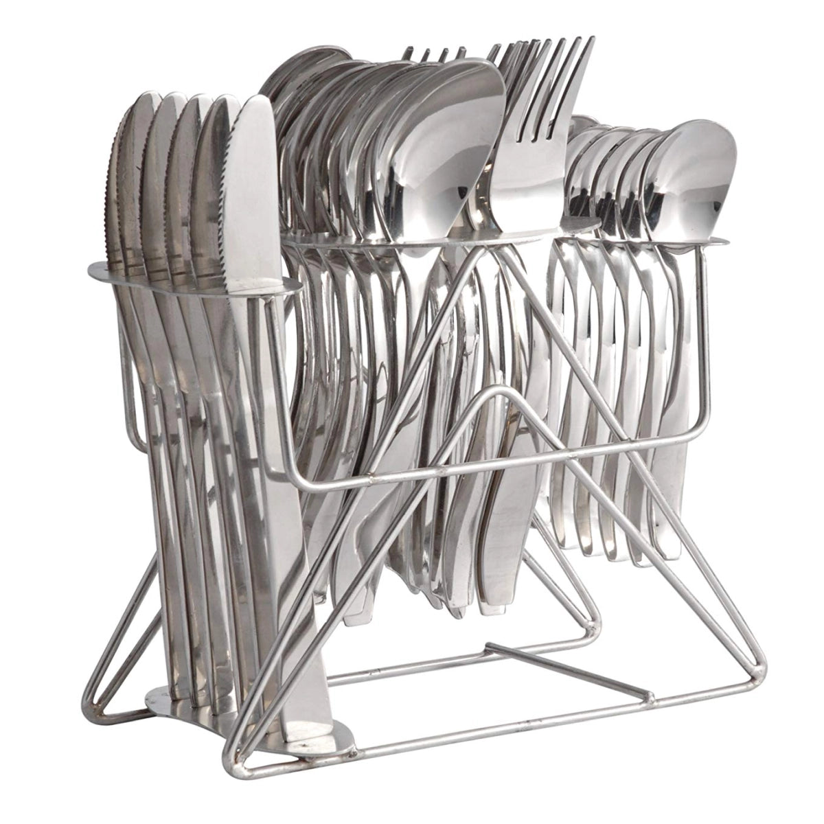 Dinette Mesmerizing Lehar Elantra Cutlery Set, 25-Piece, Silver