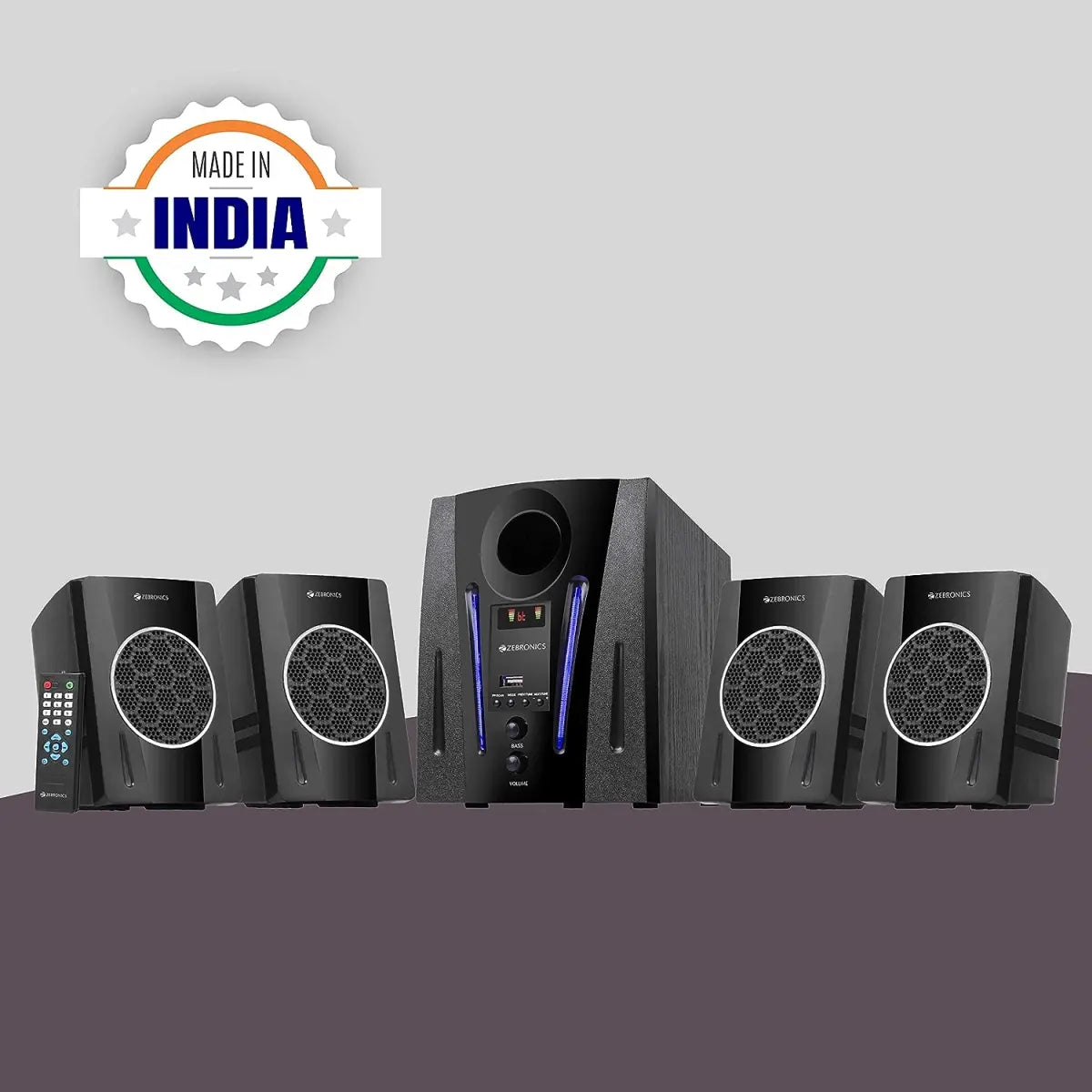 Zebronics ZEB-BT2750RUF Made in India Wireless Bluetooth Multimedia Speaker With Supporting USB, AUX, FM & Remote Control. (60 Watt, 4.1 Channel)
