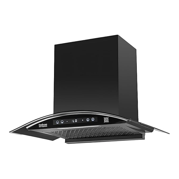 Hindware DIVINA BLDC 75 cm Chimney | Newly Launched | 1400 CMH | Auto Clean | Filterless | 9+1 Speed Motion Sensor Wall Mounted (Black)