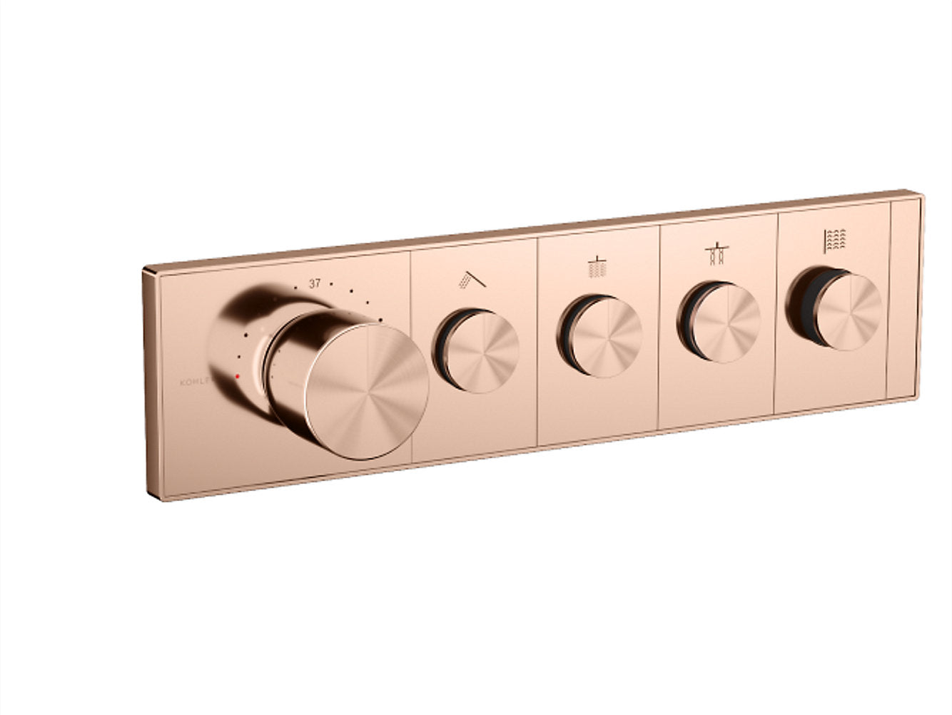 kohler K-26348IN-9-RGD Recessed thermostatic mechanical 4 outlet trim in rose gold
