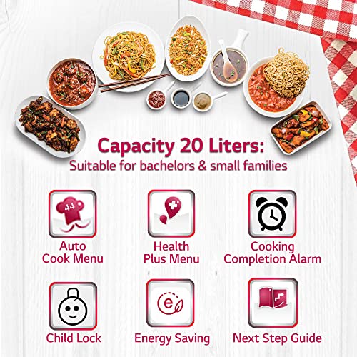 LG 20 L Solo Microwave Oven (MS2043BP, Black, With Health Plus Menu & Steam Clean)