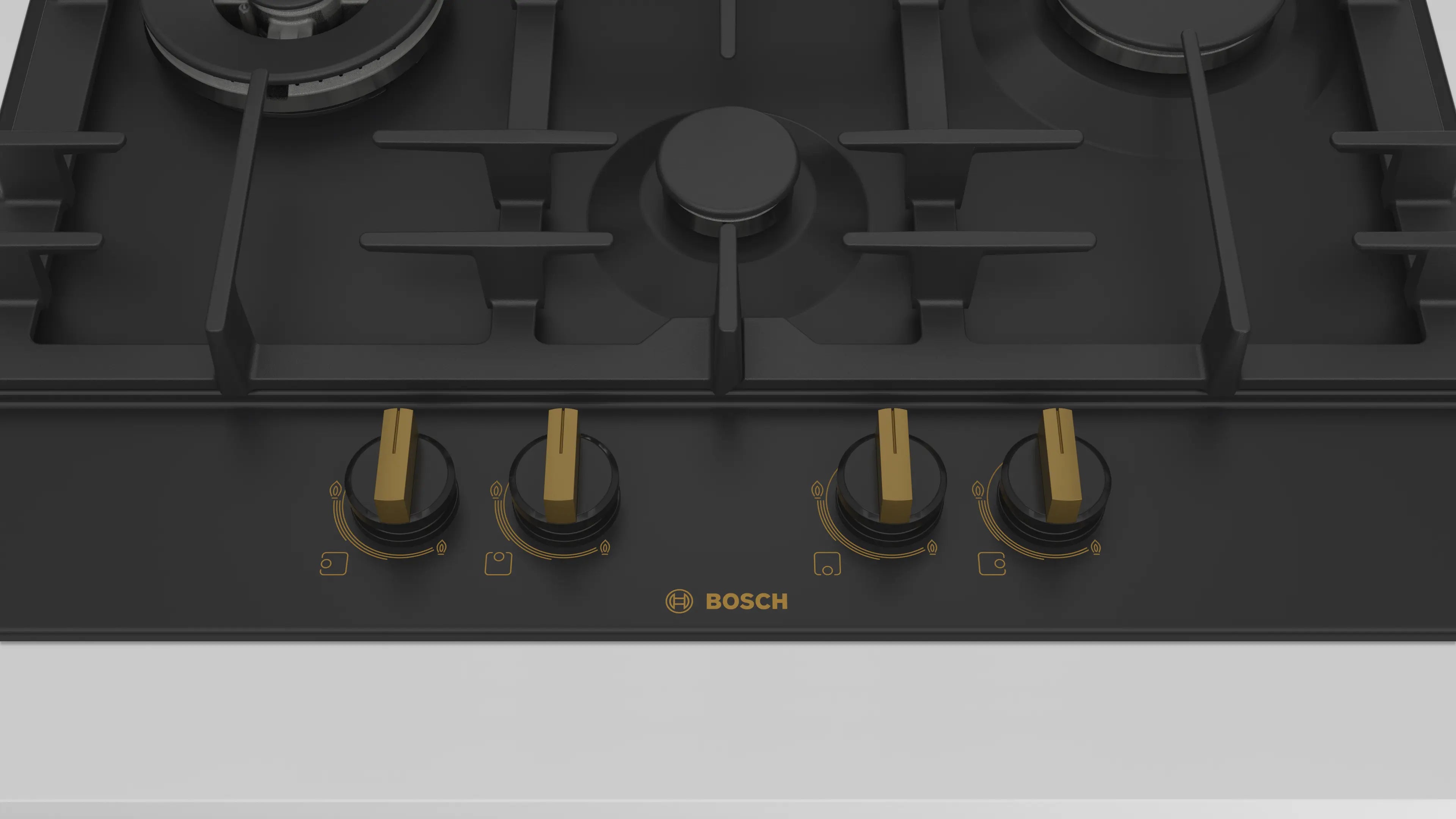 Brand PCI6B3B90I X 60cm Gas Hob - Model Y, Specifications: 60cm, Enameled Steel, Flat Black