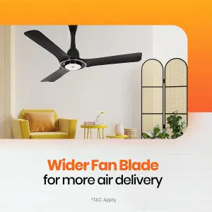 Orient Electric I Float 1200mm 32W Intelligent BLDC Ceiling Fan (Black)