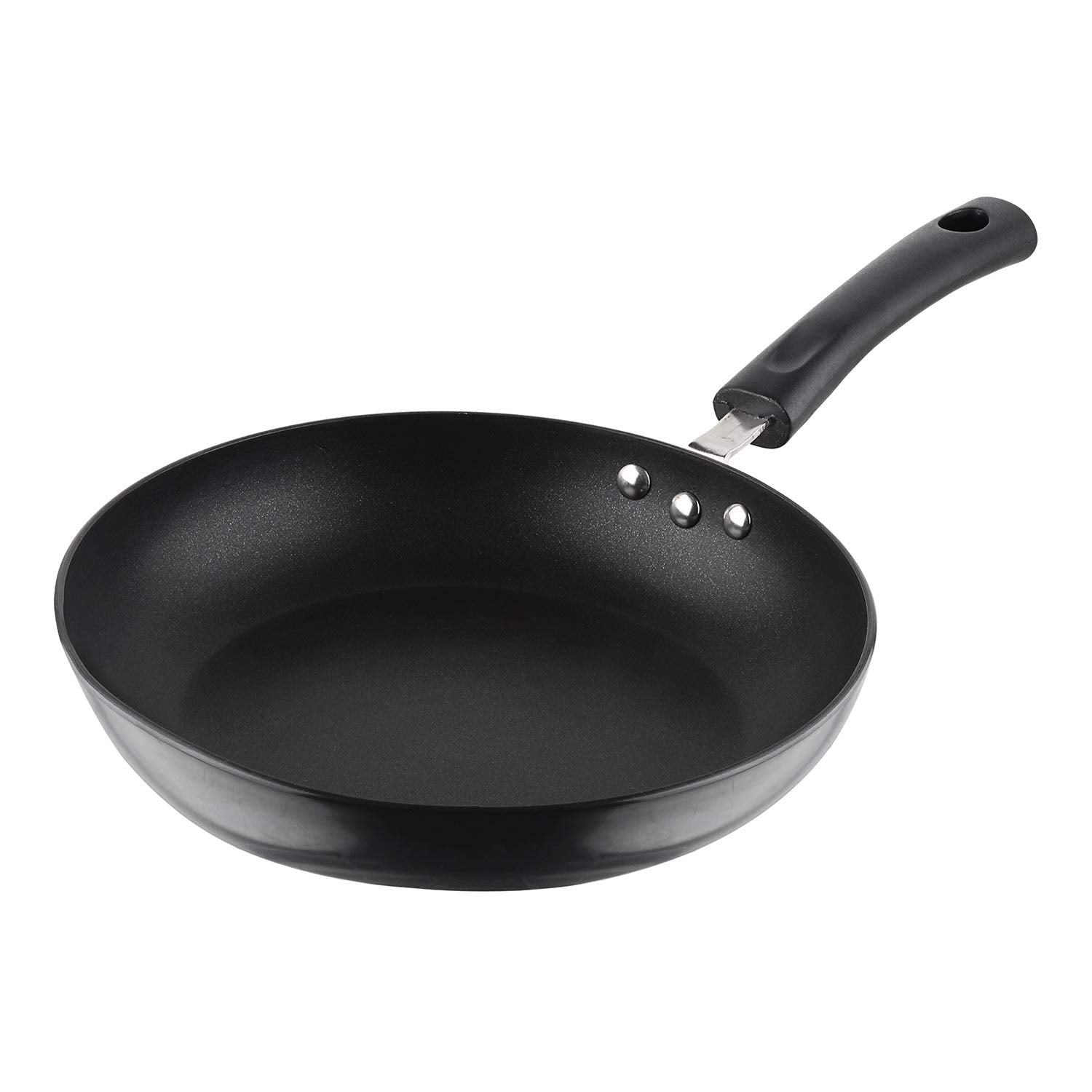 Vinod Hanos Non-Stick Fry Pan 24 cm Diameter, Hard Anodised Non-Stick Coating with 100% Virgin Bakelite Riveted Handle - Black (Induction and Gas Stove Friendly)