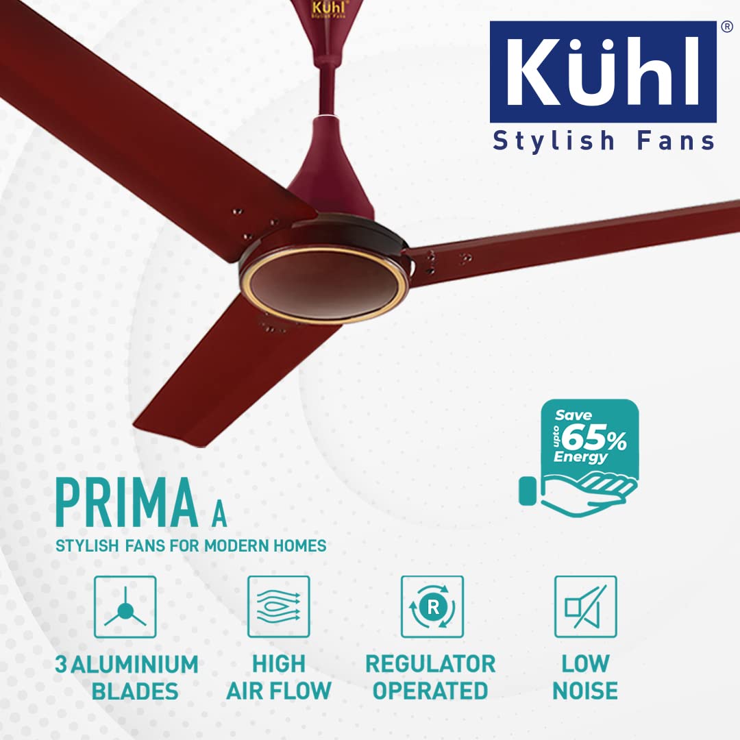 KUHL Prima A Stylish BLDC Fan | 5-Star Rated Marked Brown