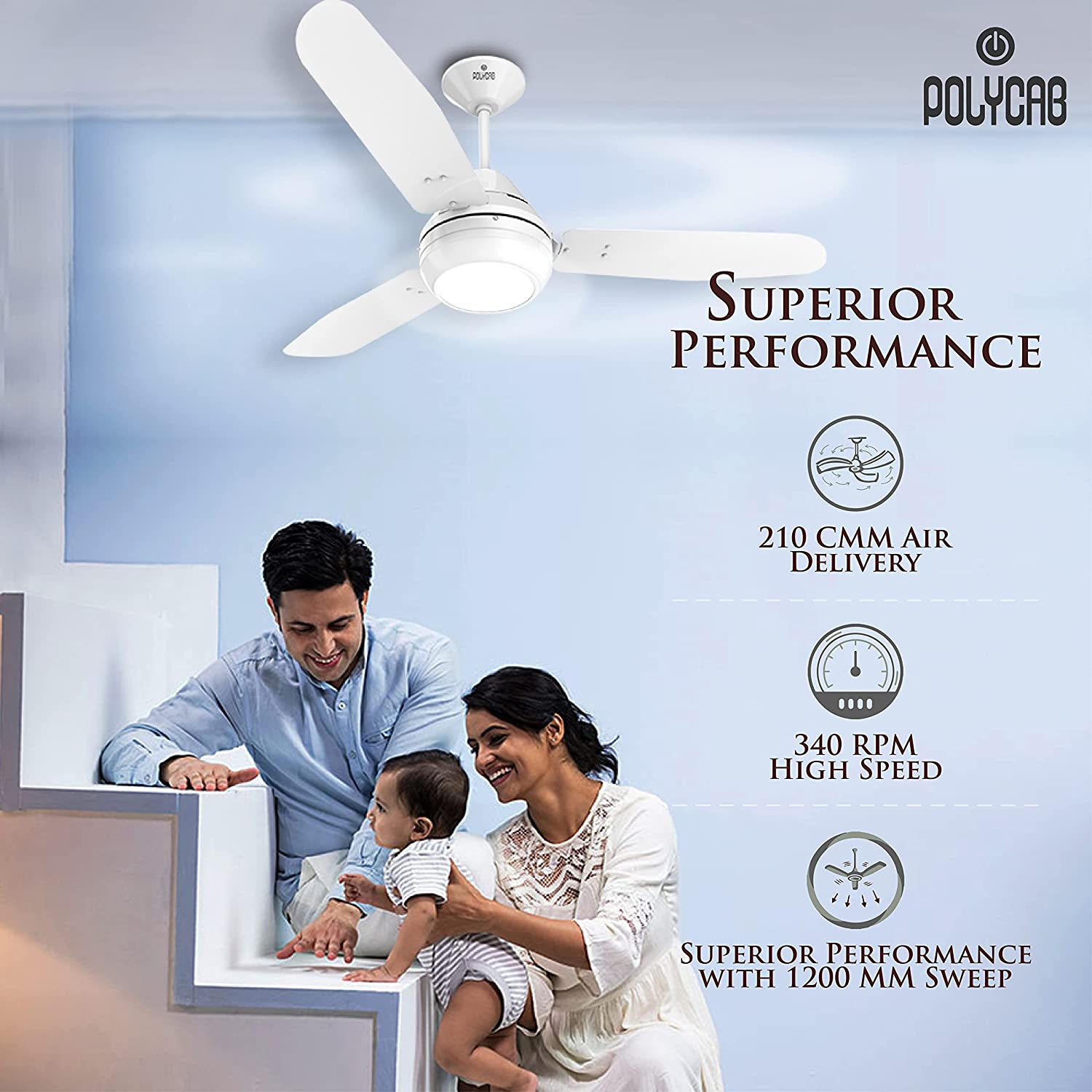 Polycab Superia SP01 1200mm Ceiling Fan White