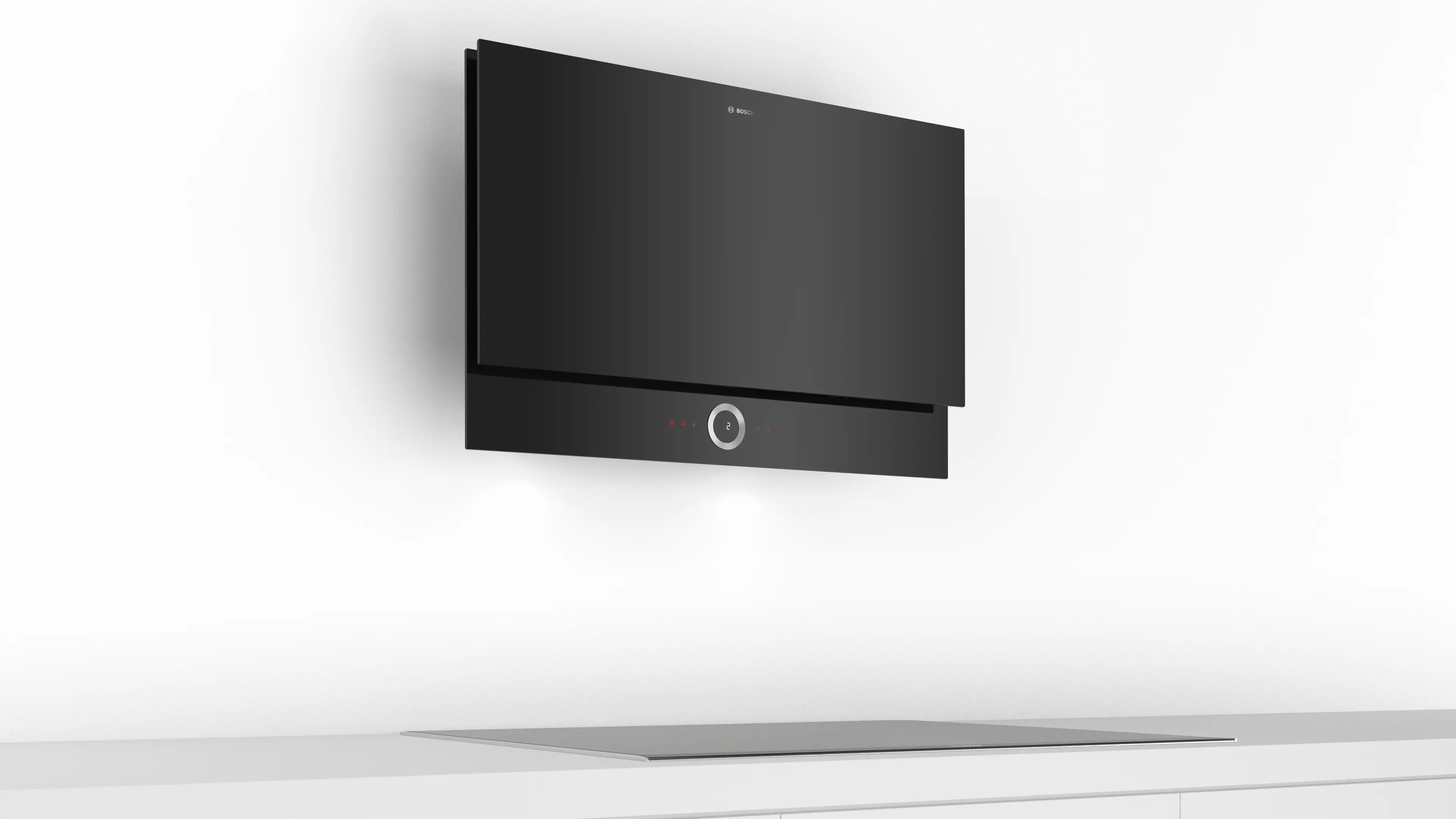 Bosch DWF97RV60I Series 8 90cm Wall-Mounted Cooker Hood with Clear Glass