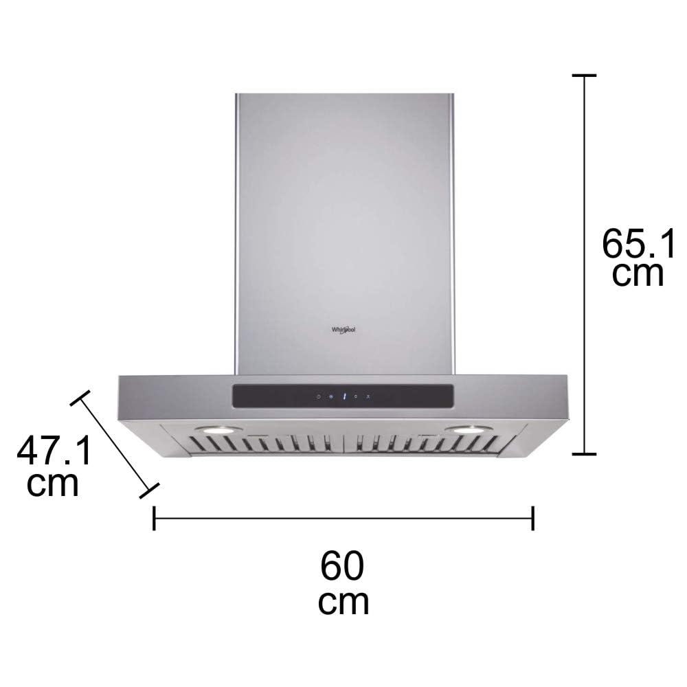 Whirlpool 60cm 1150 m3/hr Chimney (ACTI FRESH 6W TA HOOD, 2 Baffle Filters, Touch Control, Silver)