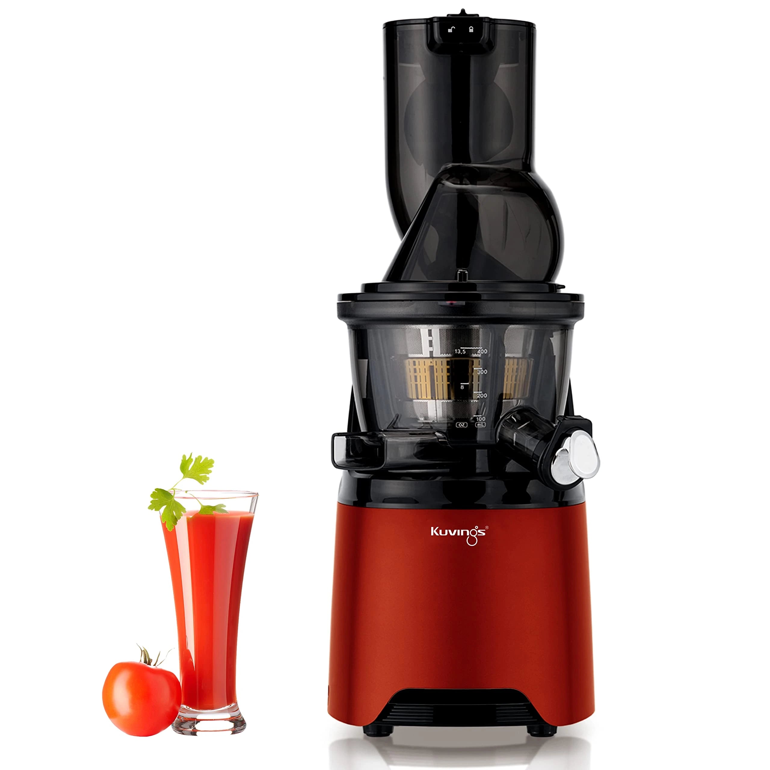 Kuvings EVO810 Red Professional Cold Press Whole Slow Juicer, World's Only Juicer with Patented Rubber & Silicon-Free Technology, All-in-1 Fruit & Vegetable Juicer,(EVO810 Red)