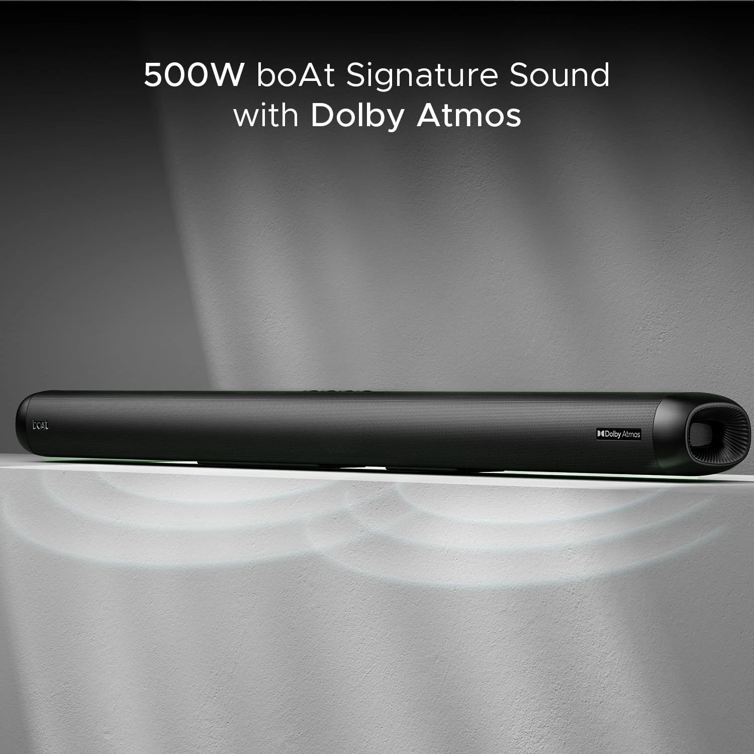 boAt Aavante Bar 5500DA 500W Bluetooth Soundbar w/Dolby Atmos & Cinematic Sound,5.1.2 Channel,8 Drivers for Surround Sound Effect,Multi- Compatibility, Remote Control(Premium Black)