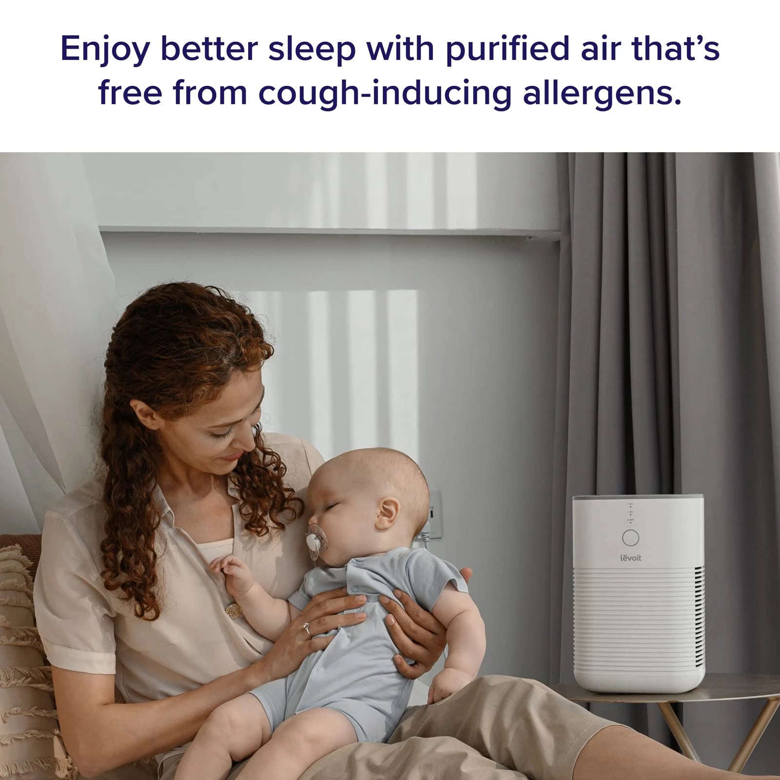 LEVOIT CA Bedroom Air Purifier, Dual H13 HEPA Filter, 99.97% Dust Mold Pollen, Pet Dander, Desktop Cleaner, Aromatherapy, 100% Ozone-Free, White