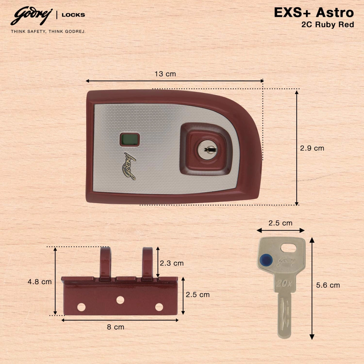 Godrej Astro Double Door 2C Ruby Red 3392
