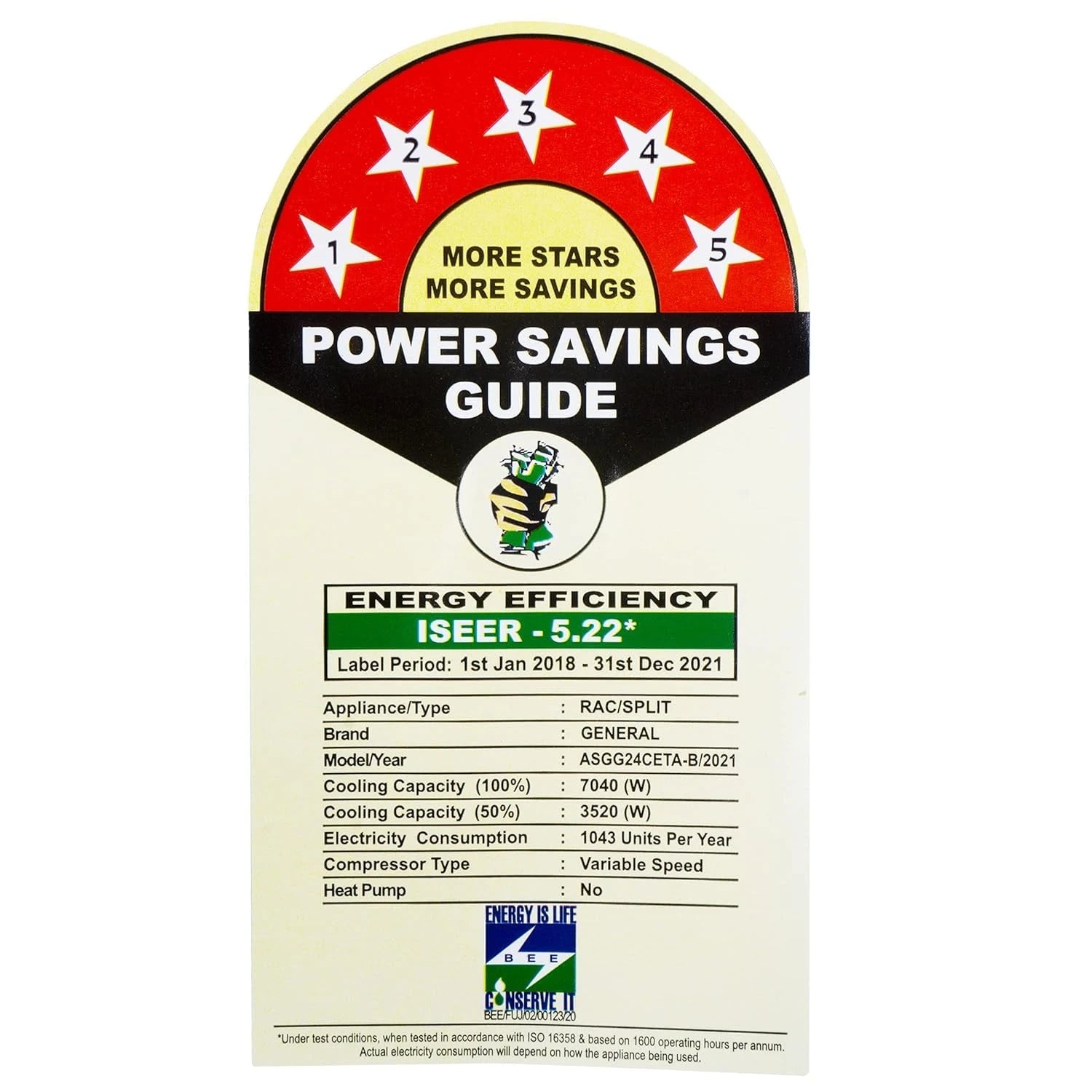 O-General 2.0 Ton 5 Star Inverter Split AC - White (ASGG24CETA-B, Copper Condenser)