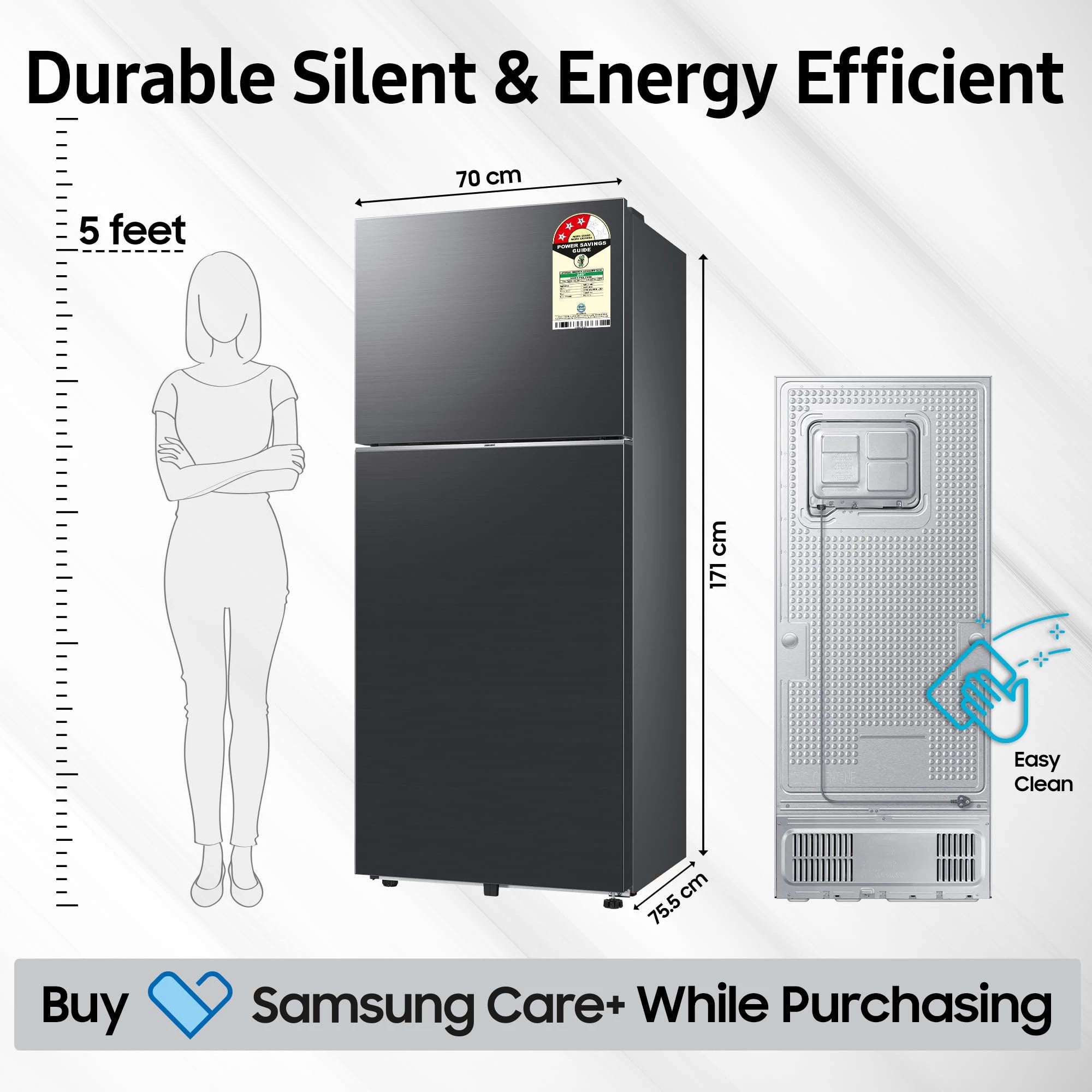 Samsung 396 L, 3 Star, Convertible 5-in-1, Digital Inverter, Frost Free Double Door, Bespoke AI WiFi Enabled Refrigerator (RT41DG6A4DB1HL, Black Matte/Black DOI)