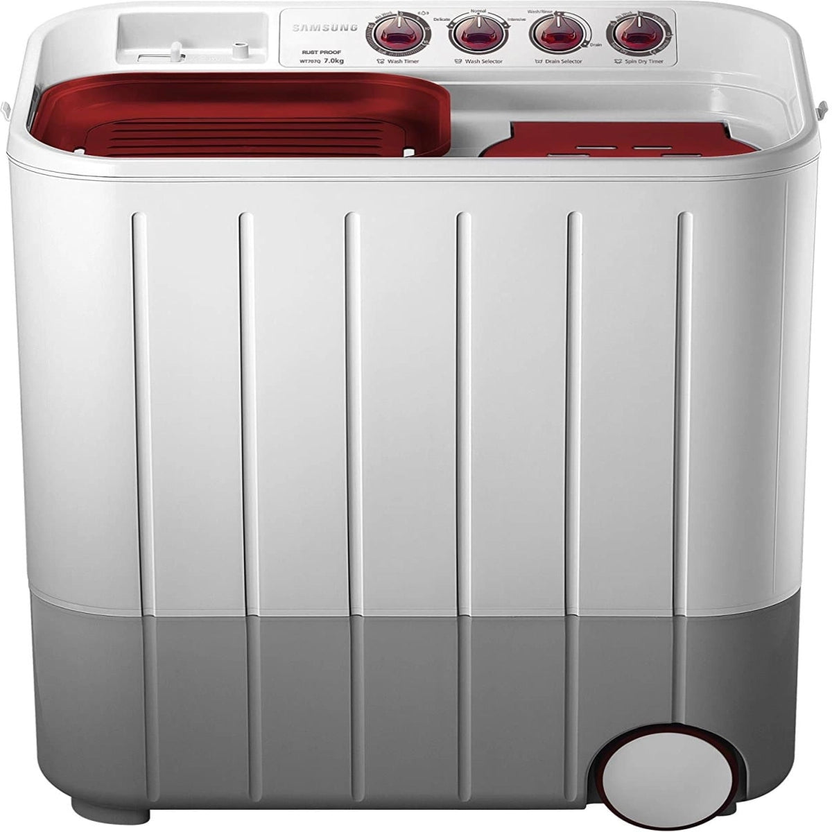 Samsung WT707QPNDMWXTL Semi-automatic Washing Machine (7.0 kg, Grey and Red)