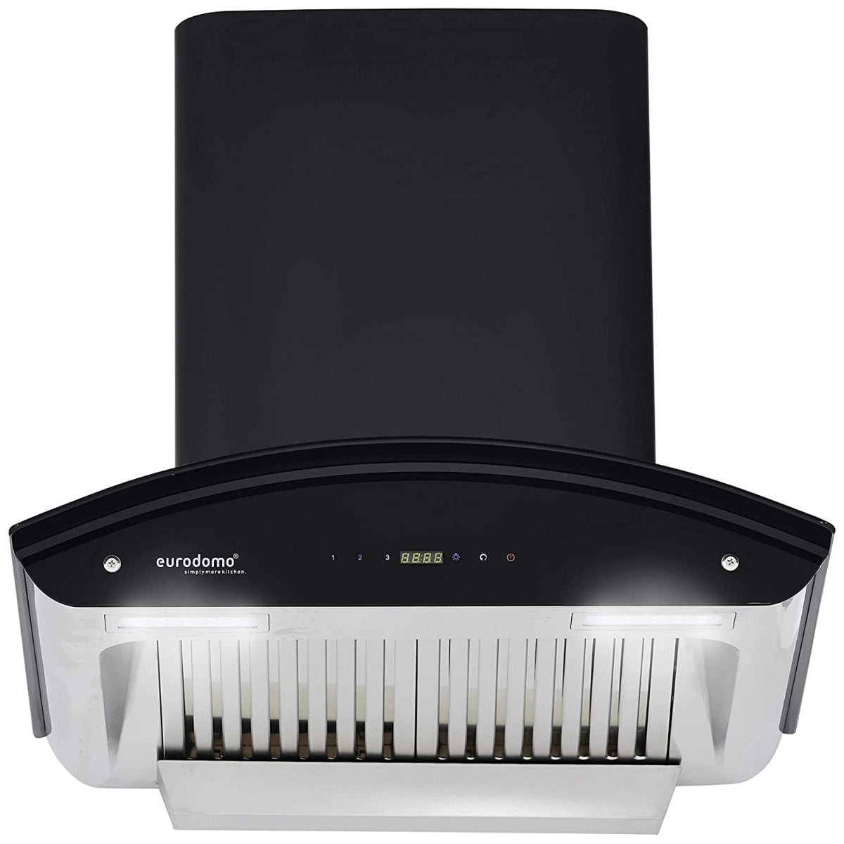 Eurodomo 60 cm 1200 m3/hr Auto-Clean curved glass Kitchen Chimney (Hood Prime HC TC 60, BF, Touch Control, BK)