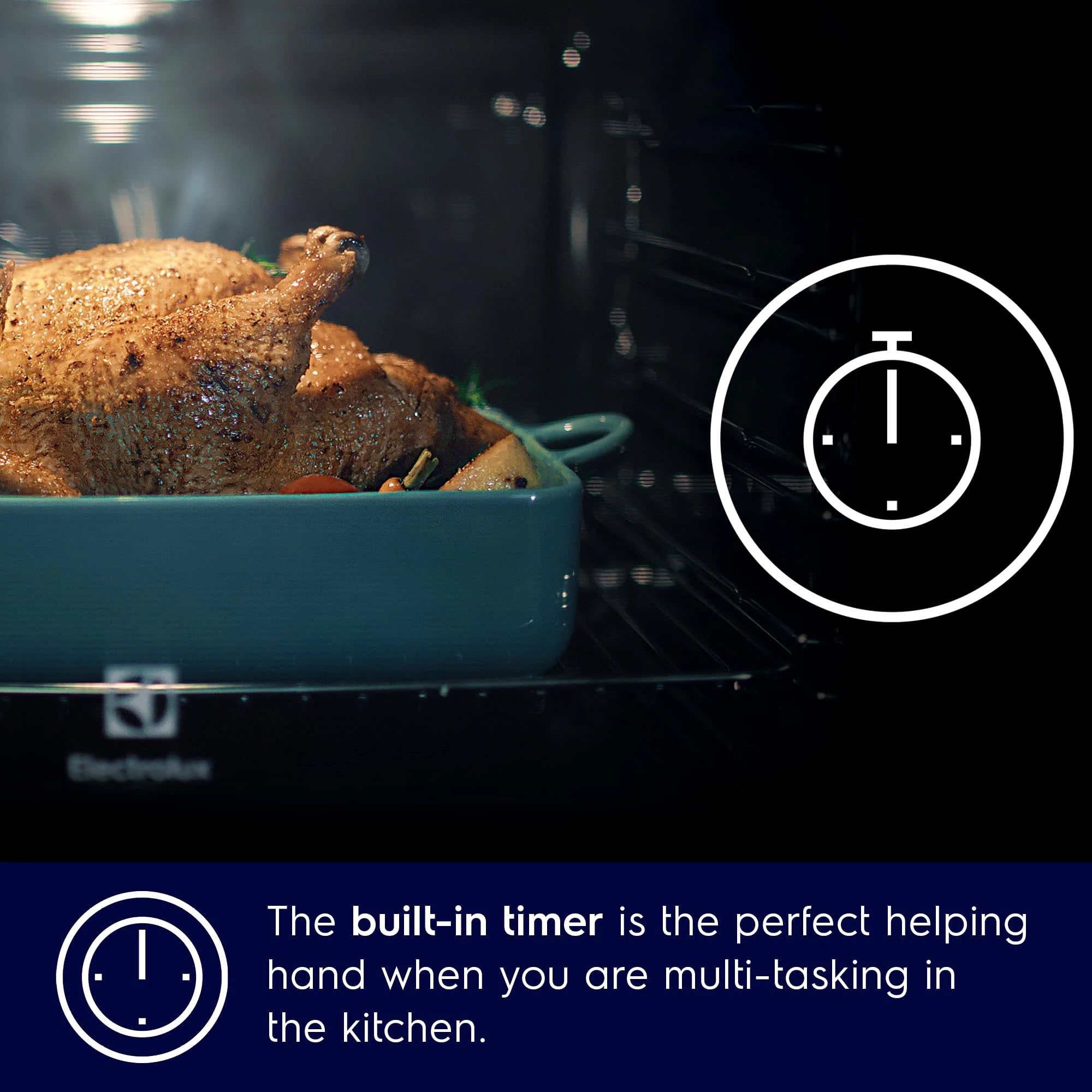 Electrolux 25L 60cm Built-In Grill Microwave Oven with 7 Functions, UltimateTaste 500, Black, Glass, EMSB25XG