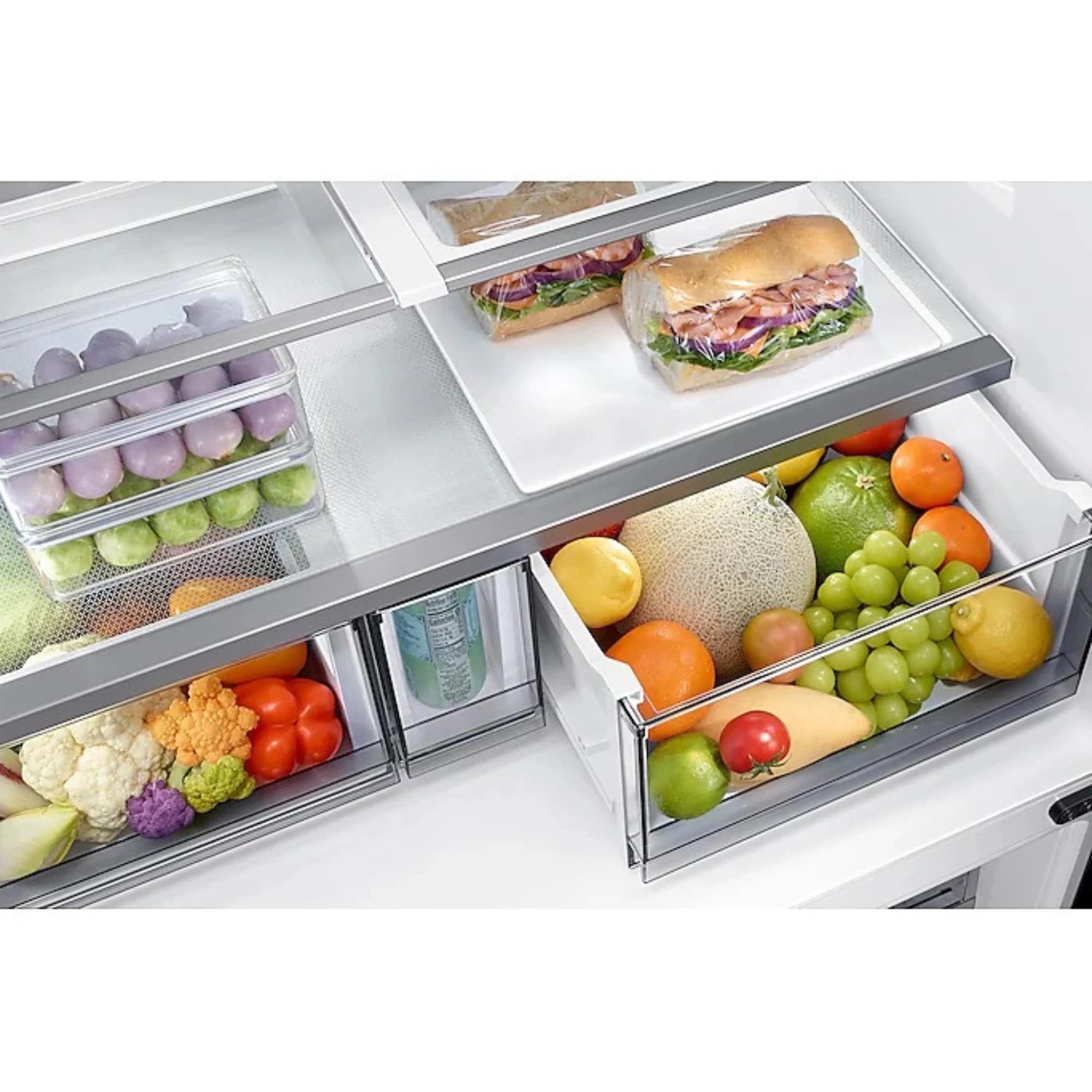 Samsung 650L 4 Door Convertible French Door Refrigerator | Dual Auto Ice Maker | Beverage Center™ | AI Energy Mode | SmartThings Connectivity | Clean White (RF65DB90BD12)
