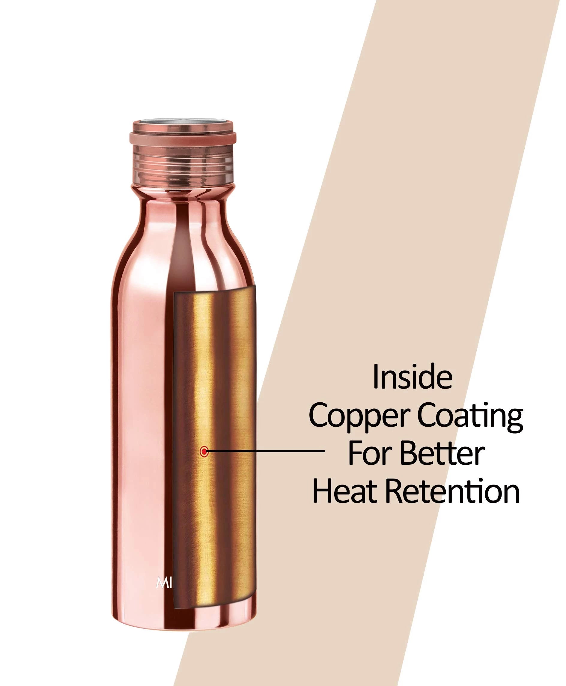 Milton Glitz 600 Vacuum Insulated thermosteel Hot and Cold Water Bottle, 580 ml, 1 Piece, Rose Gold
