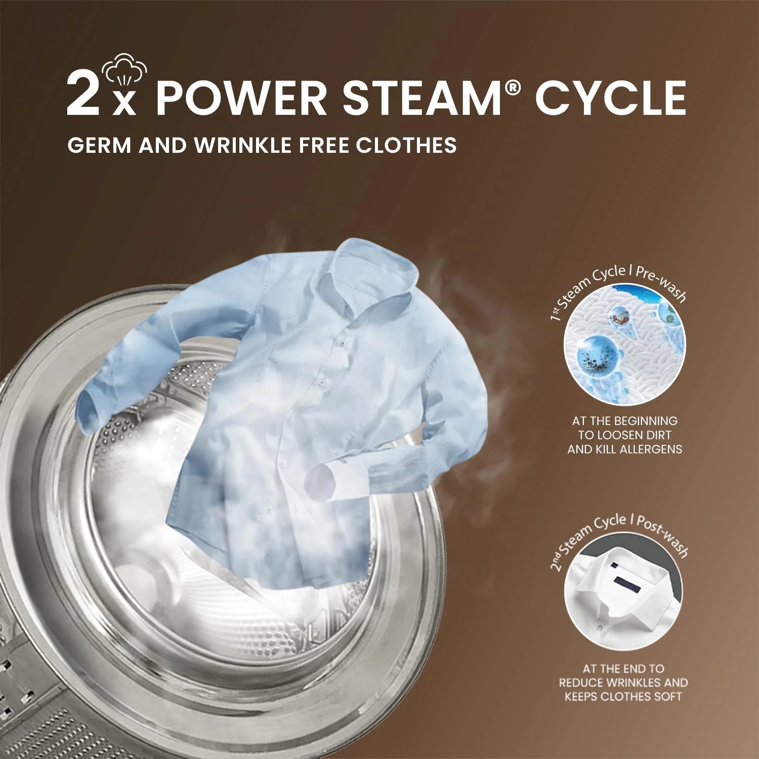 IFB 9 Kg 5 Star, DeepClean® Technology, AI Powered, WiFi, Fully Automatic Front Load Washing Machine (EXECUTIVE MXN 9014K CMS, PowerSteam®, 9 Swirl, Steam Refresh, Inbuilt Heater, Eco Inverter, Mocha)