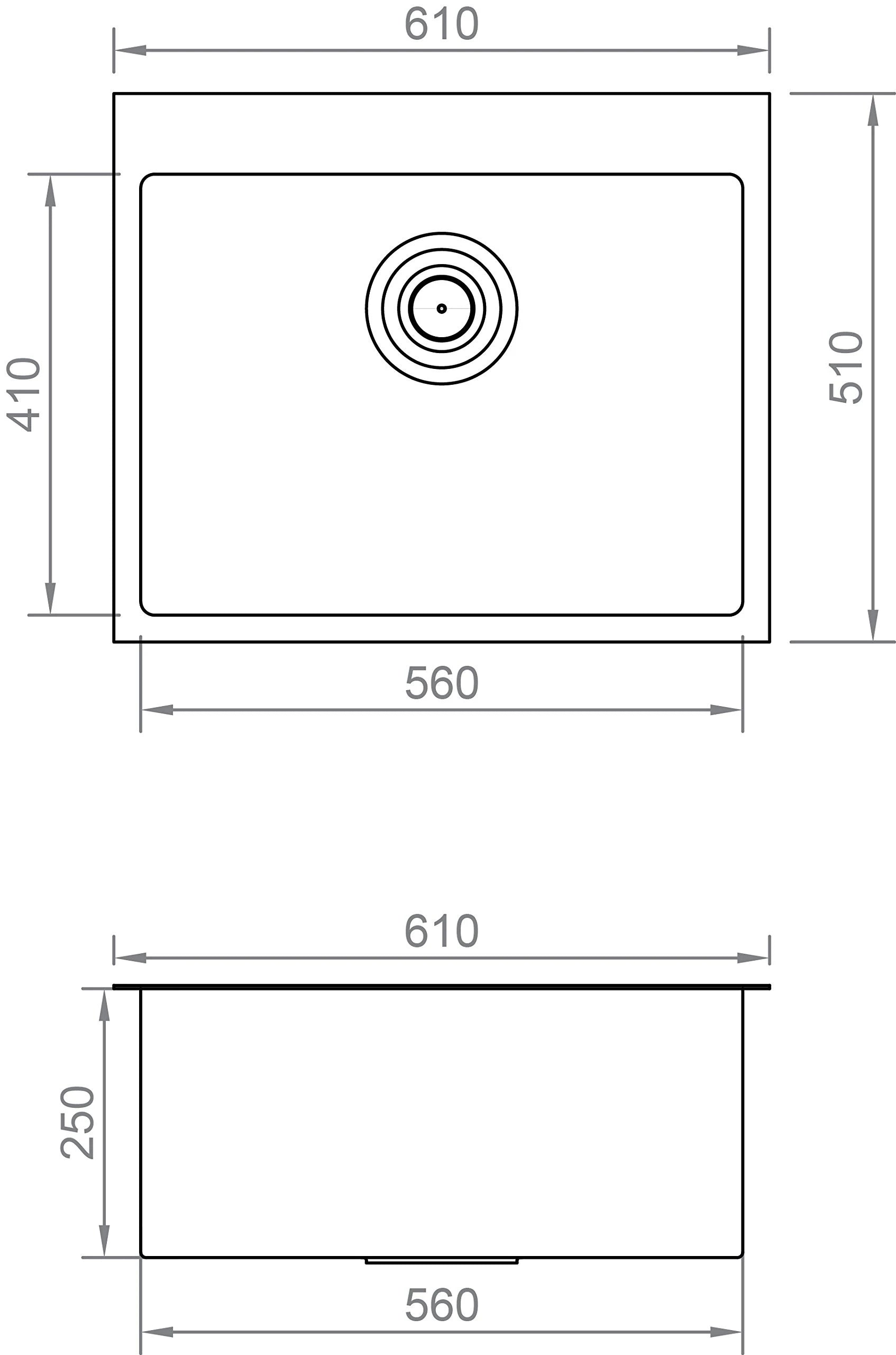 Anupam PS741SS Sink: 304 SS, 24x20x10, Satin Finish