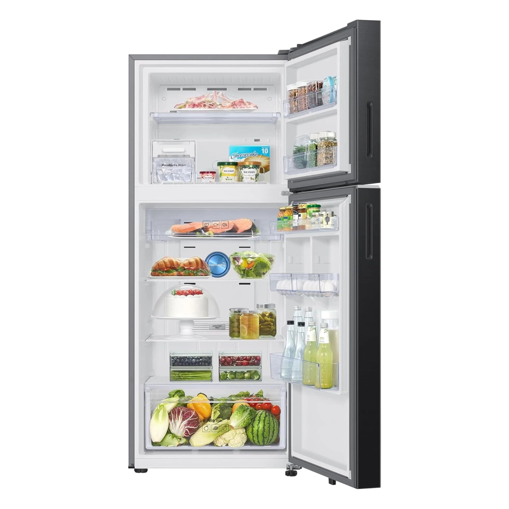 Samsung 396 L, 2 Star, Convertible 5-in-1, Digital Inverter, Frost Free Double Door, Bespoke AI WiFi Enabled Refrigerator (RT41DG6A2BB1, Black Matte, 2025 Model)