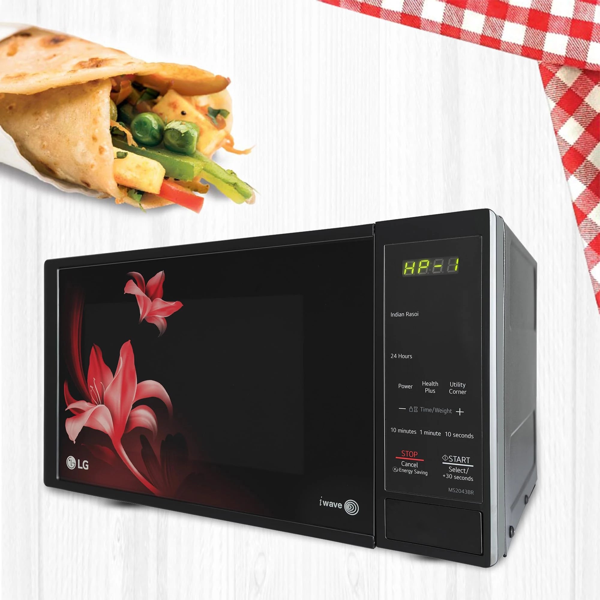 LG 20 L Solo Microwave Oven (MS2043BR, Black, With i-wave Technology & Anti-Bacterial Cavity) - 2023 Model