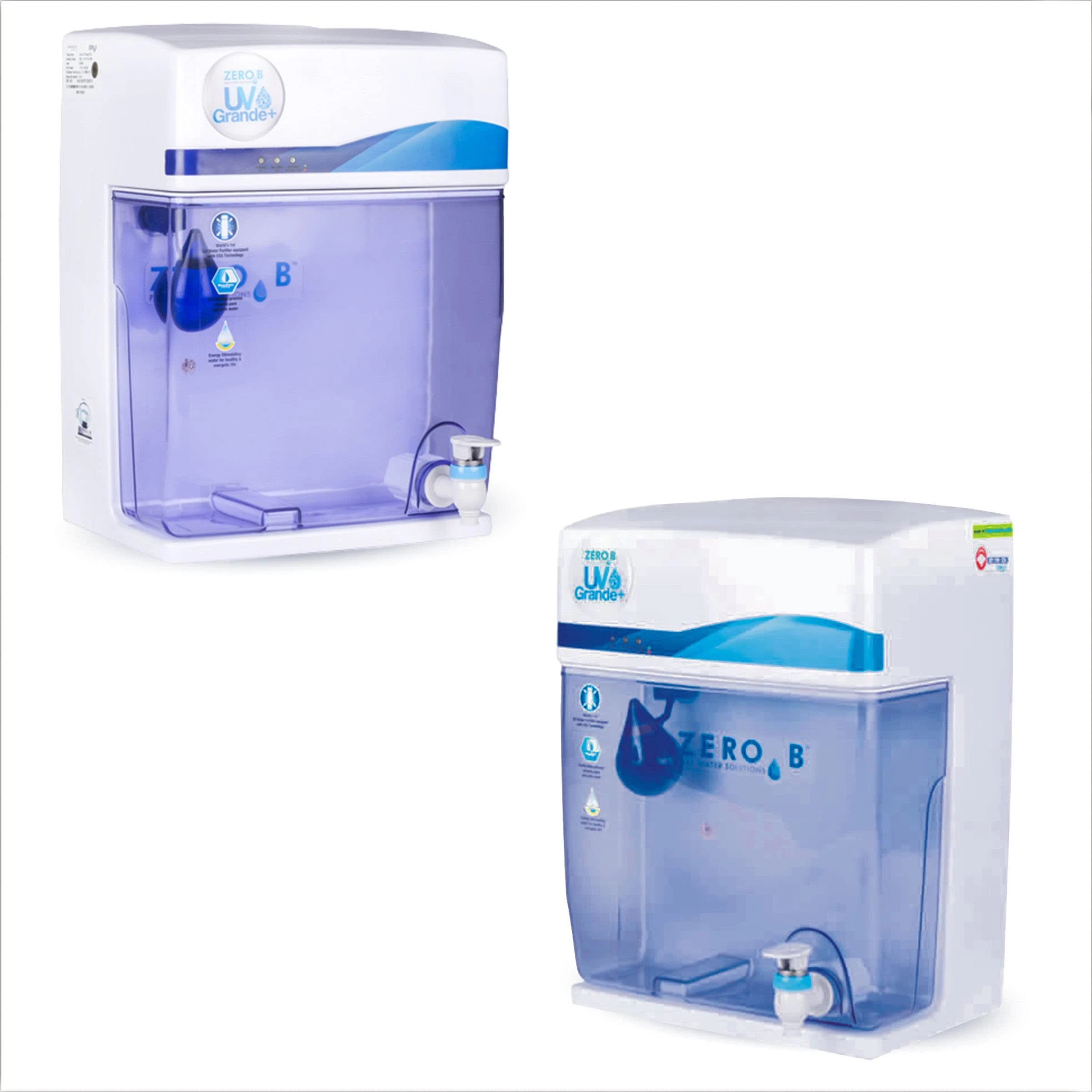 Zero B UV Grande ESS 6-Stage Water Purifier with Active Silver ions & Suraksha Gravity Base