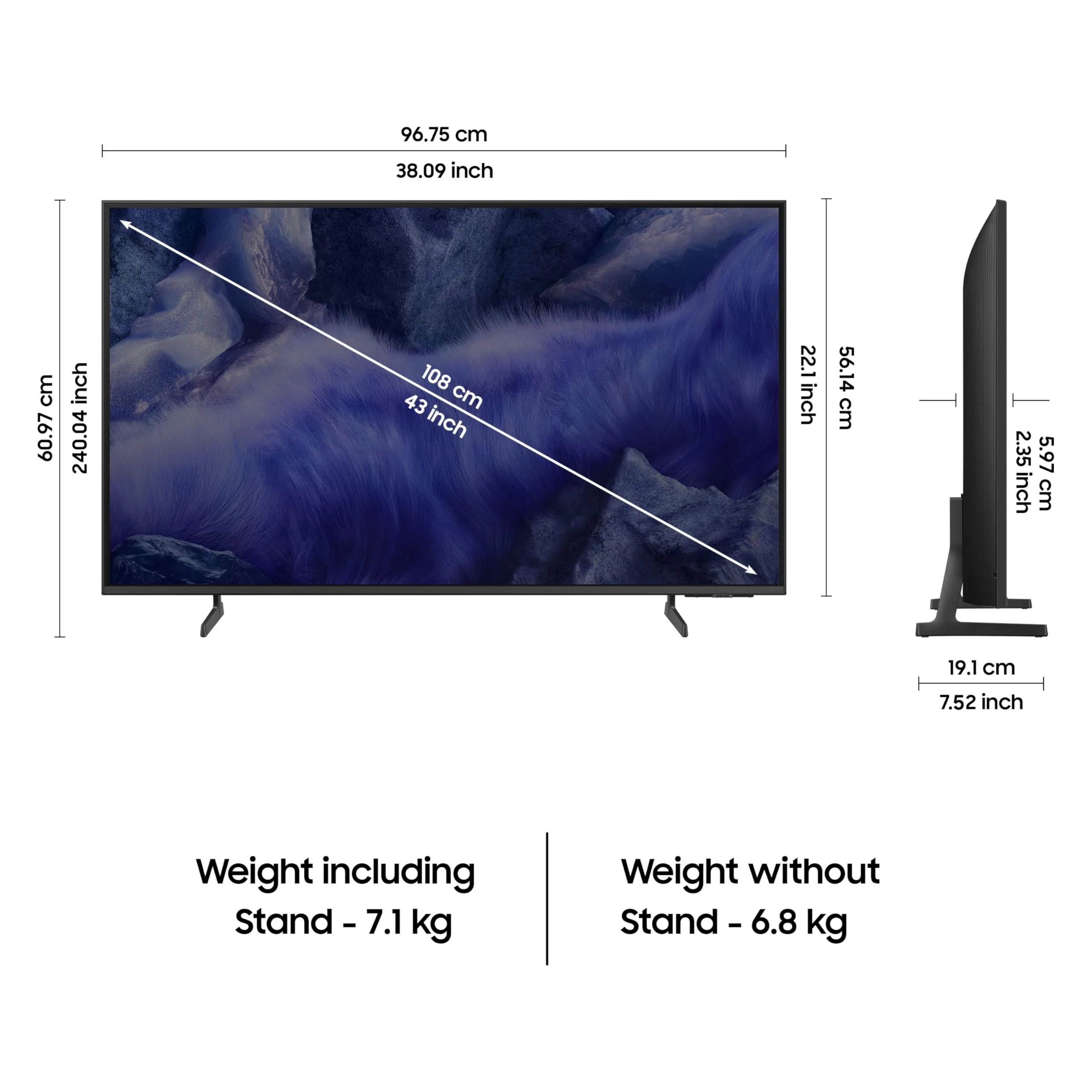 Samsung 108 cm (43 inches) Vision AI 4K Ultra HD Smart QLED TV QA43QEF1AULXL