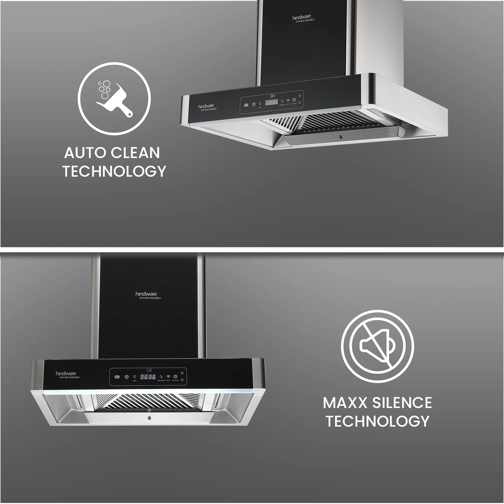 Hindware Smart Appliances Optimus iPro 60 BLDC Kitchen Chimney with Thermal Autoclean Maxx Suction 1900 m3/hr | Efficient Energy | IoT-Enabled | Motion Sensor technology