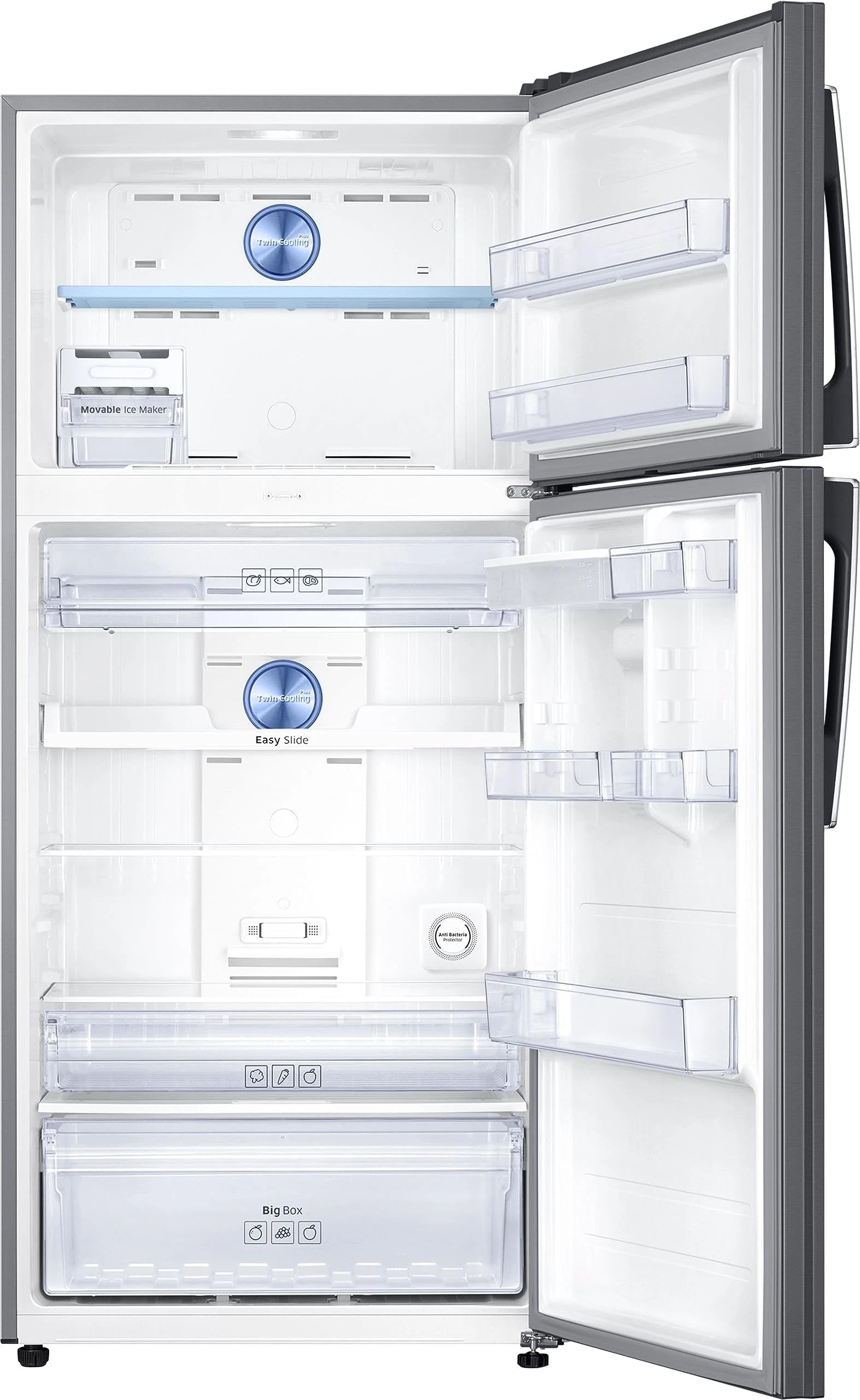 Samsung 501 L, 1 Star, Digital Inverter, Frost Free Double Door Refrigerator (RT54C655SSL/TL, Silver, Real Stainless)
