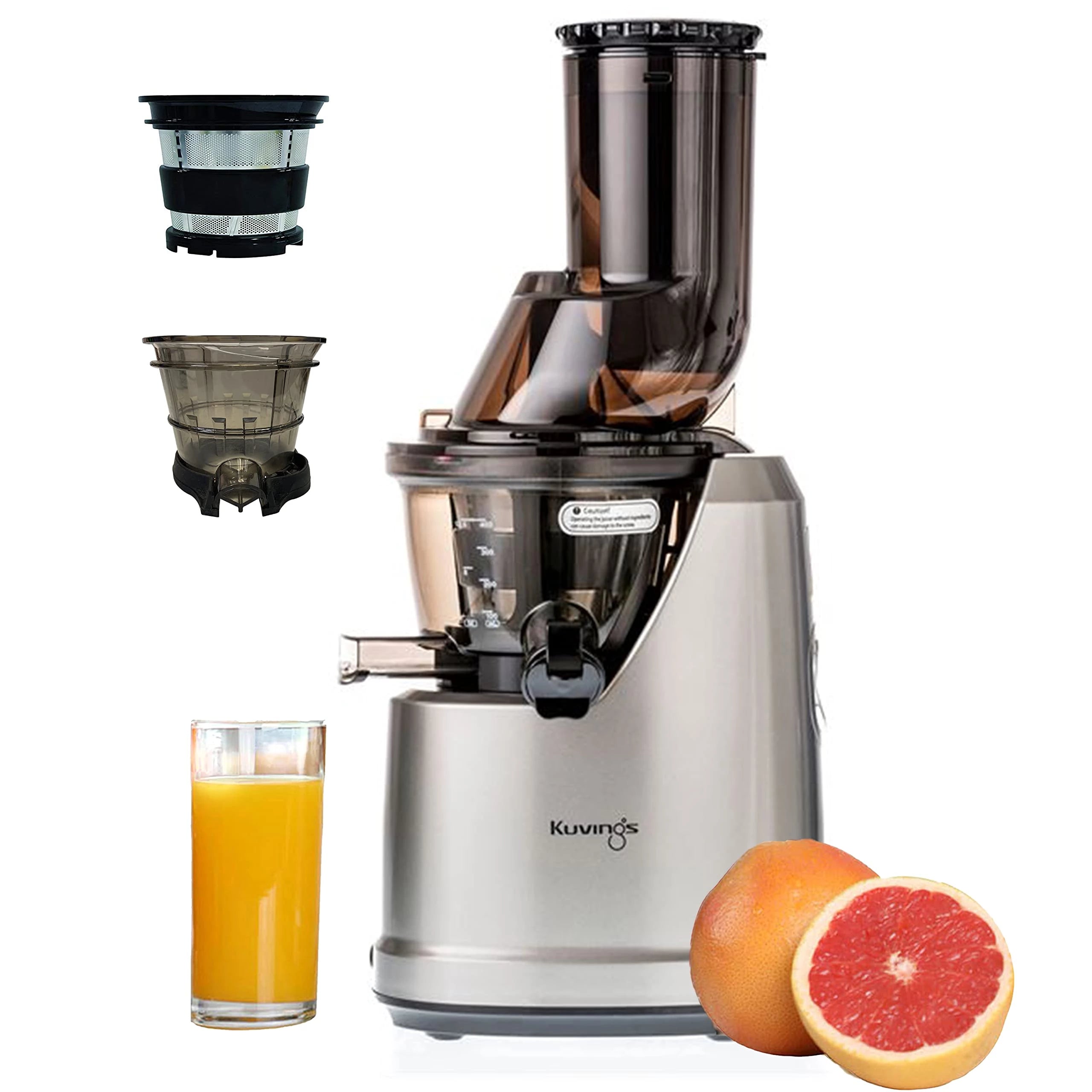 kuvings Kuvings B1700 Dark Silver Professional Cold Press Whole Slow Juicer with Smoothie & Sorbet Attachments, Patented JMCS Technology for 10% More Juice, 240W Strong Motor, 240 Watts