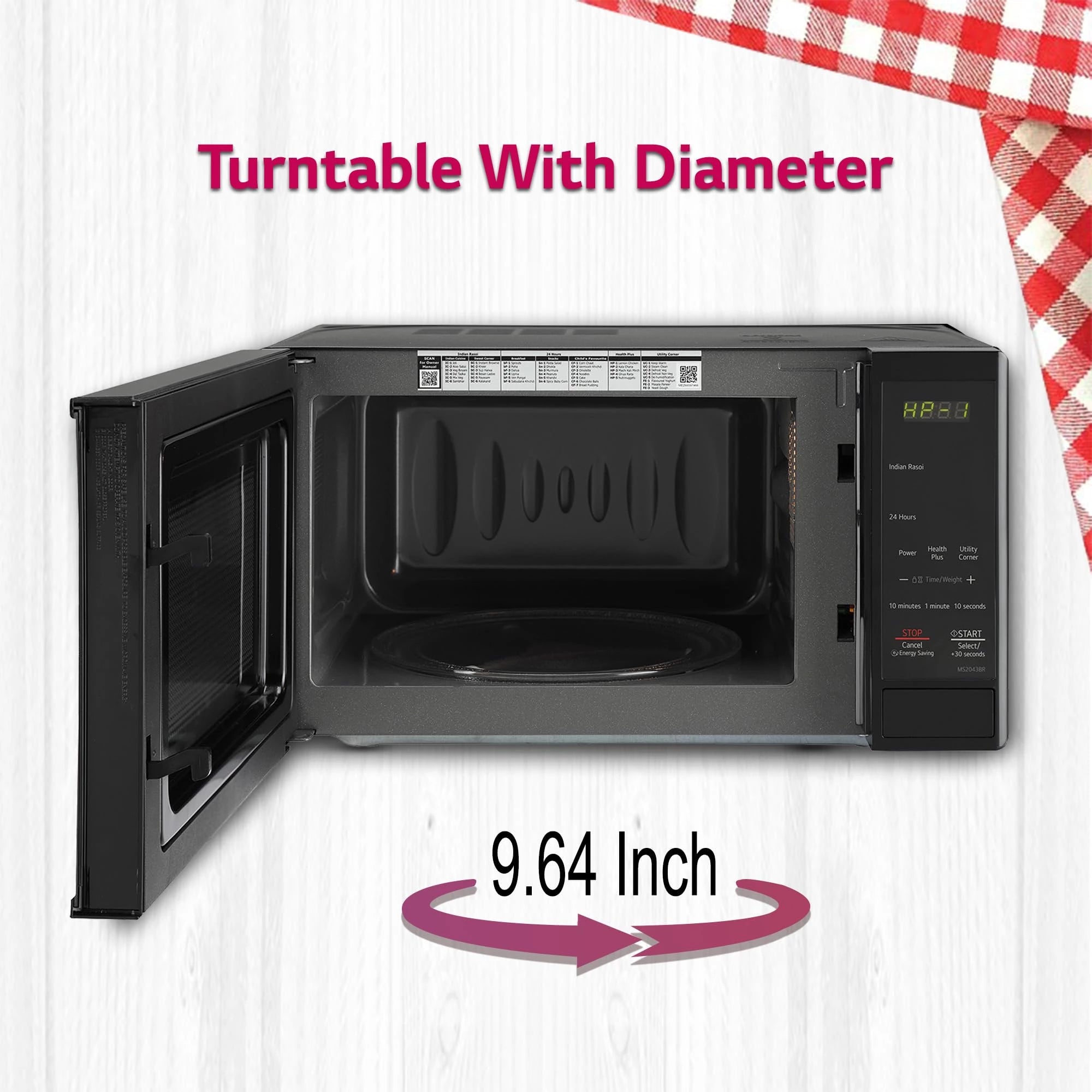 LG 20 L Solo Microwave Oven (MS2043BR, Black, With i-wave Technology & Anti-Bacterial Cavity) - 2023 Model