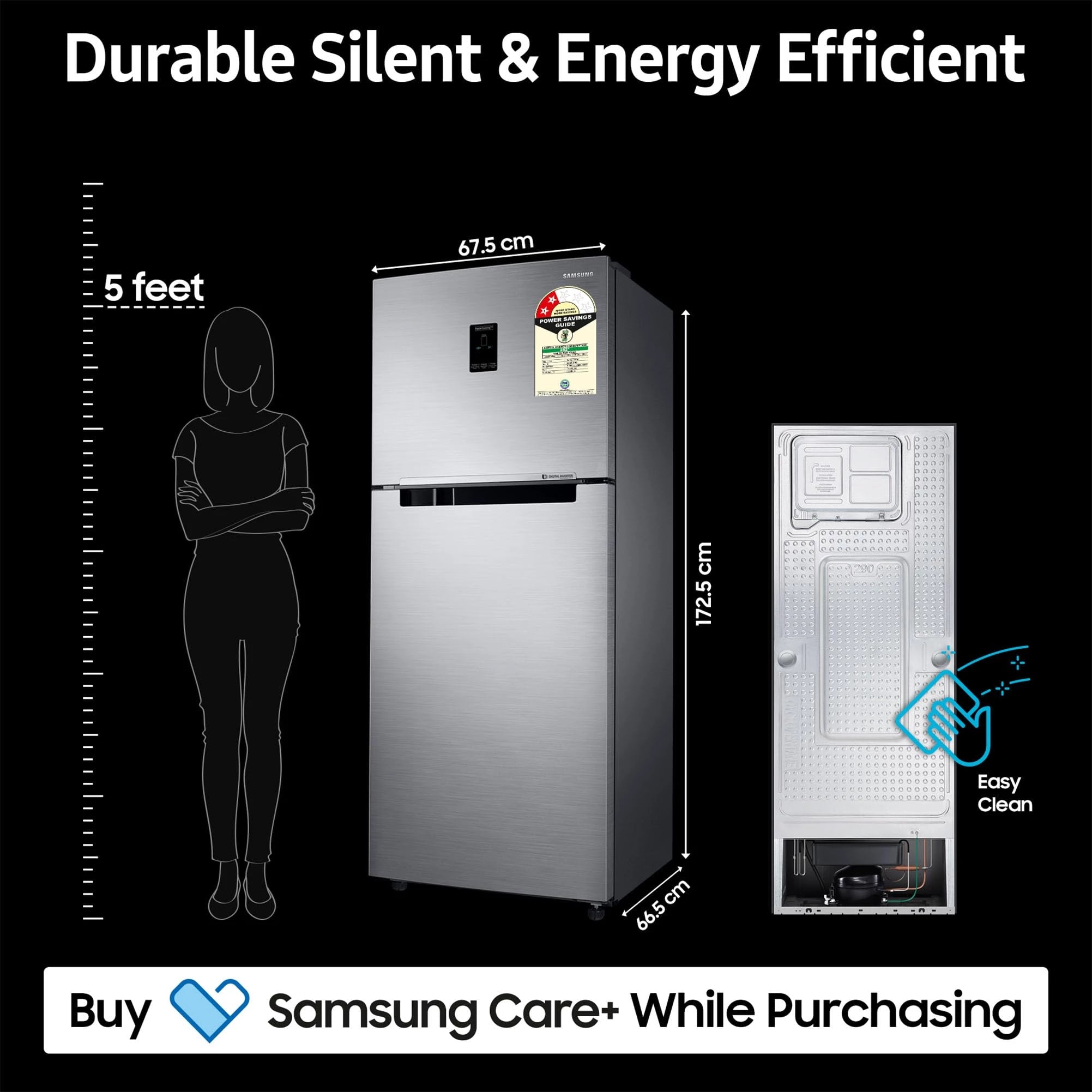 Samsung 363 L, 2 Star, Convertible 5-in-1 Digital Inverter with Display Frost Free Double Door Refrigerator (RT39C5532S8/HL, Silver, Elegant Inox)