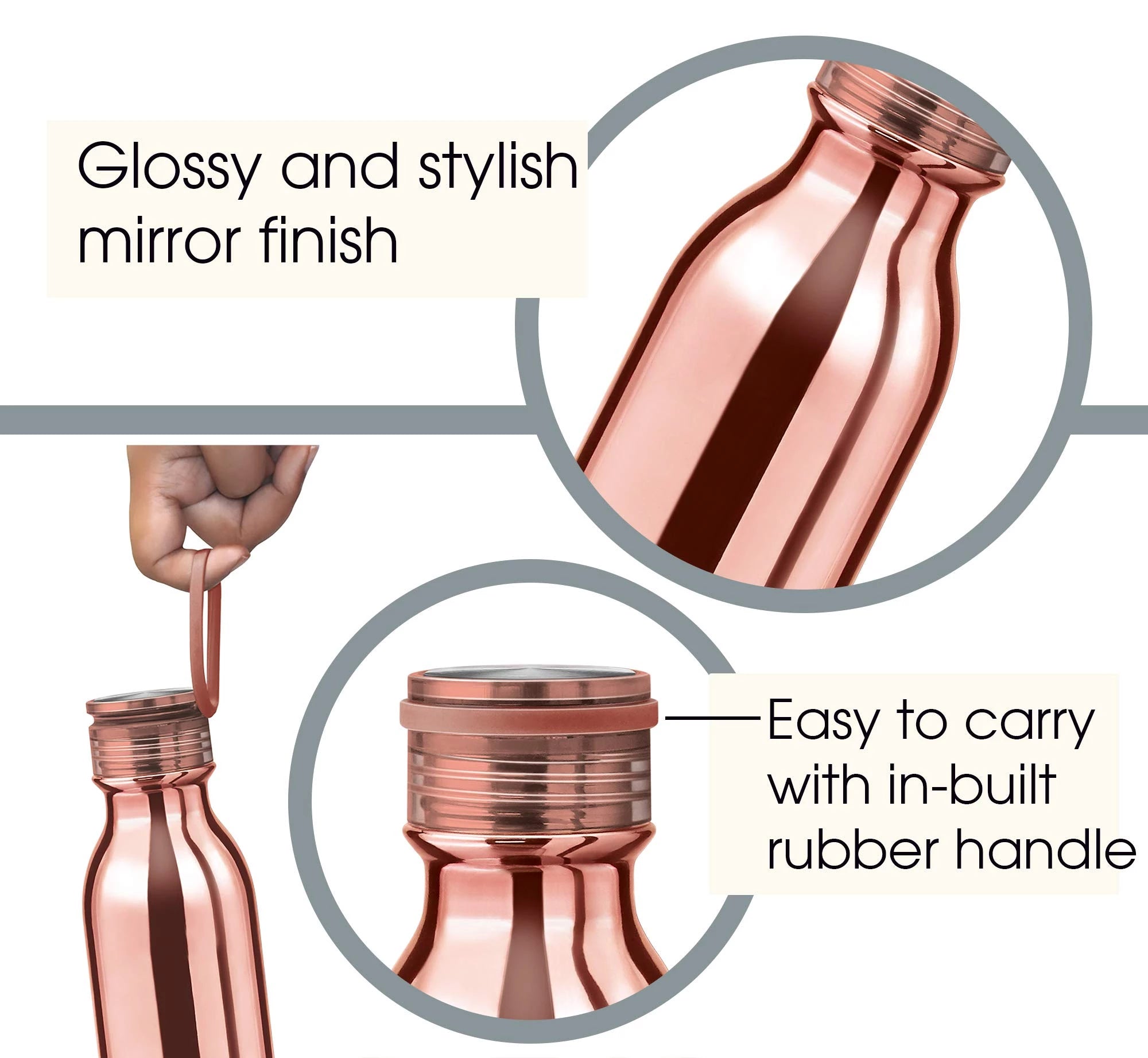 Milton Glitz 600 Vacuum Insulated thermosteel Hot and Cold Water Bottle, 580 ml, 1 Piece, Rose Gold