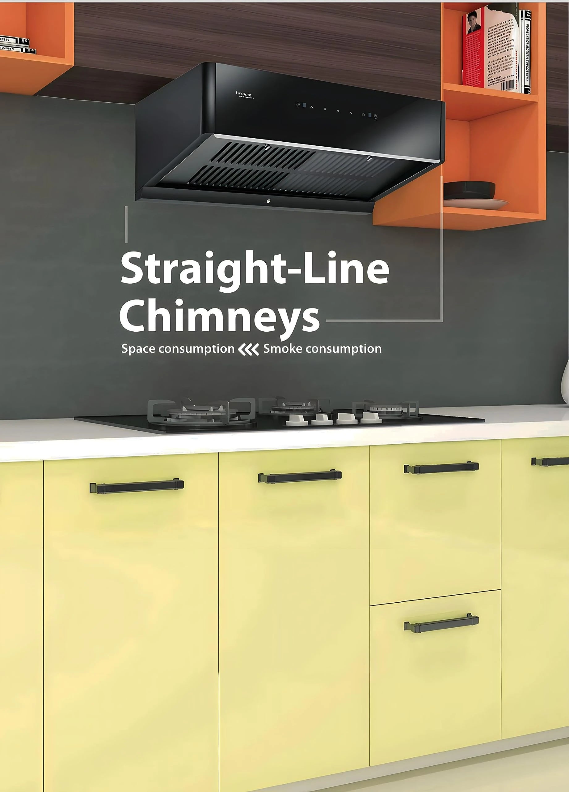 Hindware CORDELIA 60 | High Airflow | Filterless Technology | Thermal Auto Clean Wall Mounted 60cm Chimney (Black 1500 CMH)