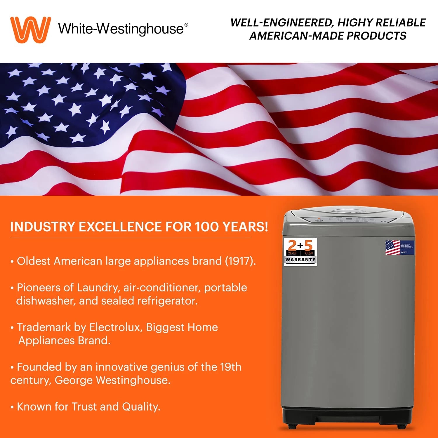 White Westinghouse 6.5kg Washing Machine (HDT6500/GREY) with Ultra Hydrant Technology.