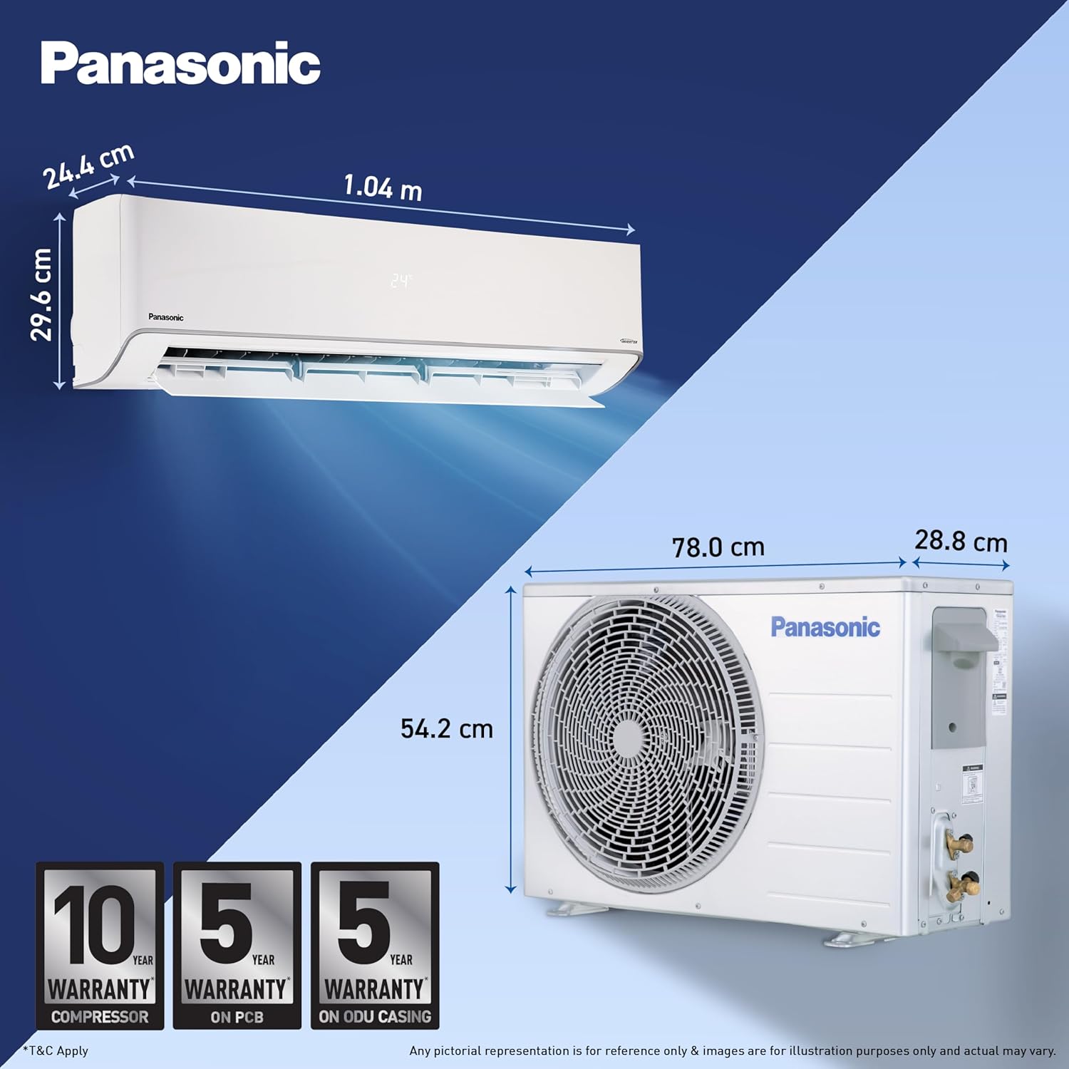 Panasonic 1.5 Ton 3 Star Hot and Cold Wi-Fi Inverter Smart Split AC (-7~55 Deg. C, Copper Condenser, 7in1 Convertible, True AI, 4-Way Swing, PM 0.1 Filter, CS/CU-EZ18CKYXFM 2026 Model (Replacement of CS/CU-EZ18BKYXFM, 2025 Model, White)