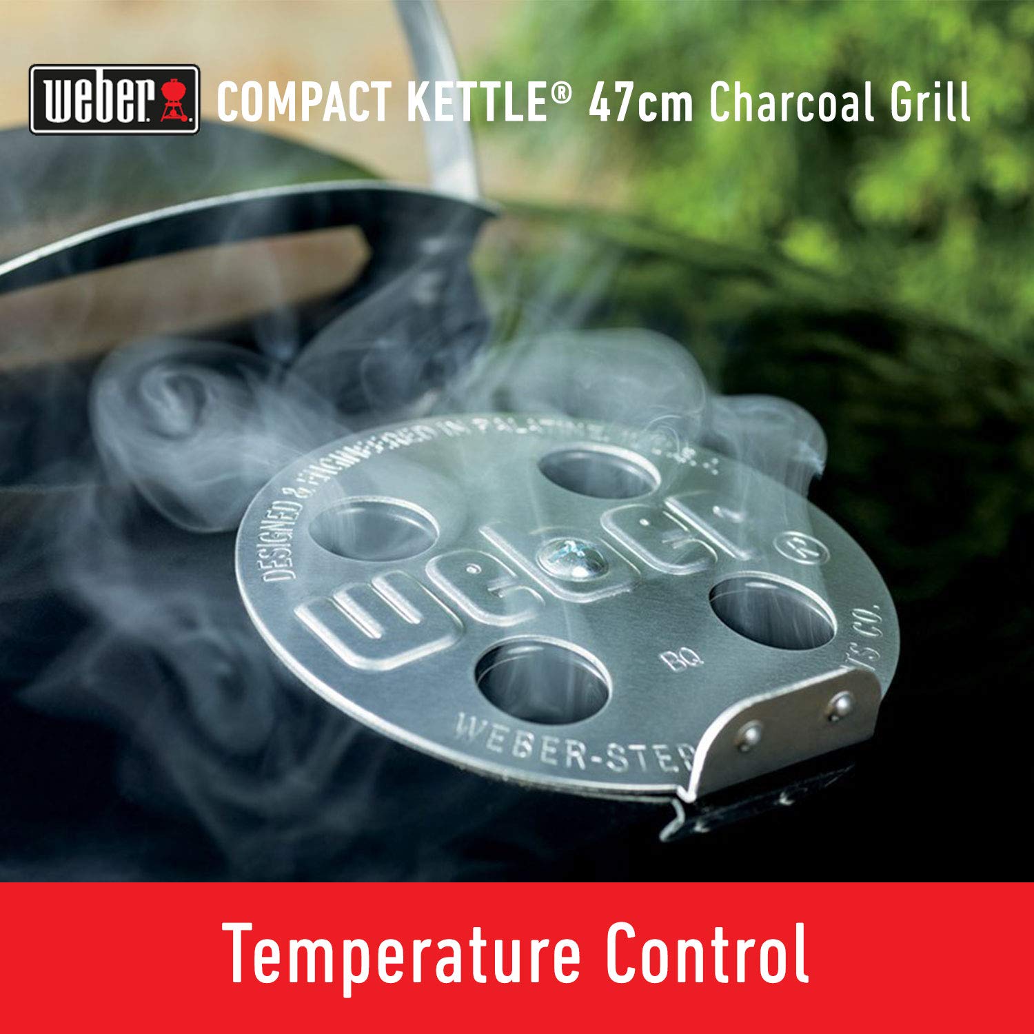 Weber 47Cm Compact Grill W/Therm Charcoal Black Asia