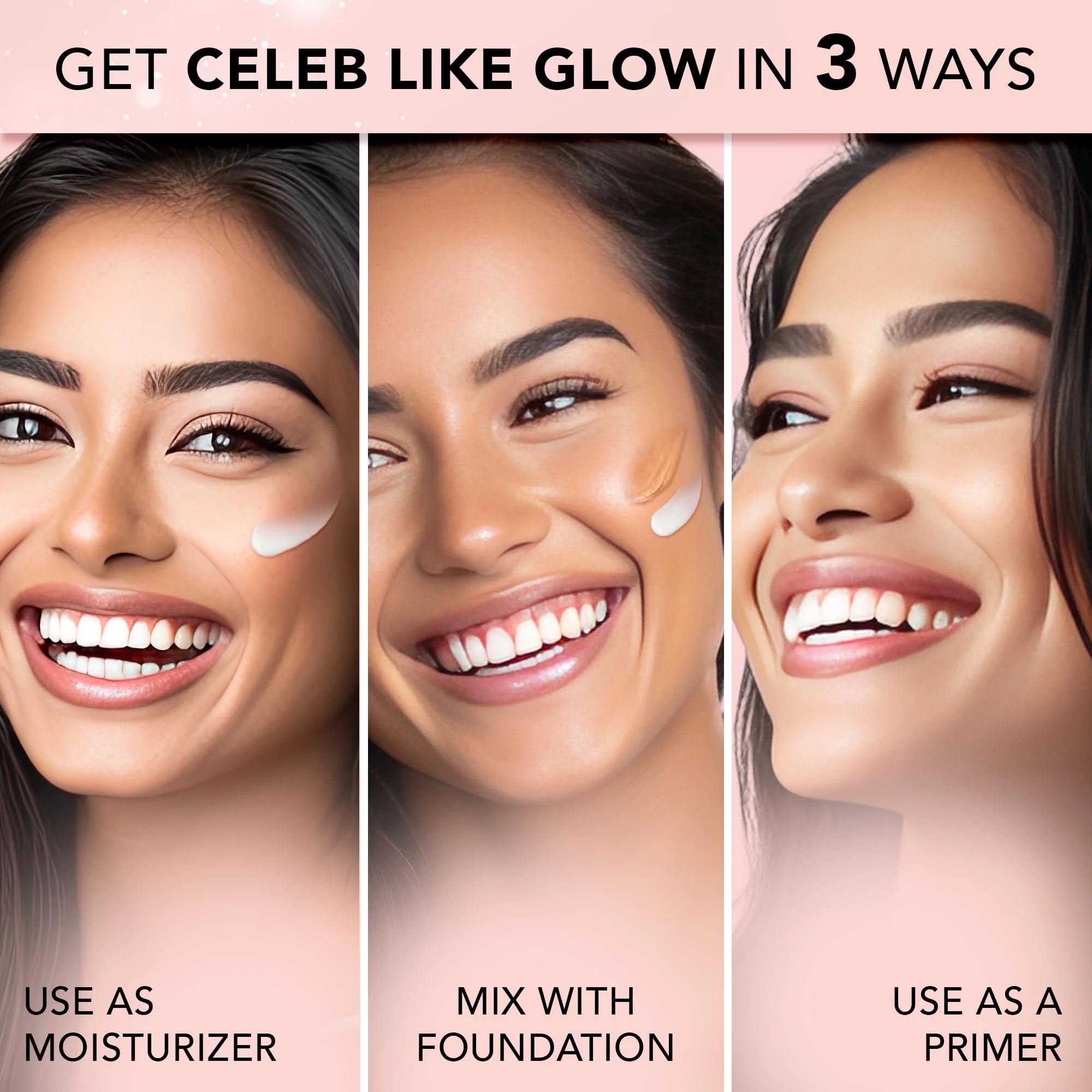 FACES CANADA Strobe Cream - Pink, 30ml | Primer + Highlighter + Moisturizer | Shea Butter & Hyaluronic Acid | Intense Hydration | Flawless Radiant Dewy Skin | Illuminating & Glowing Makeup Base