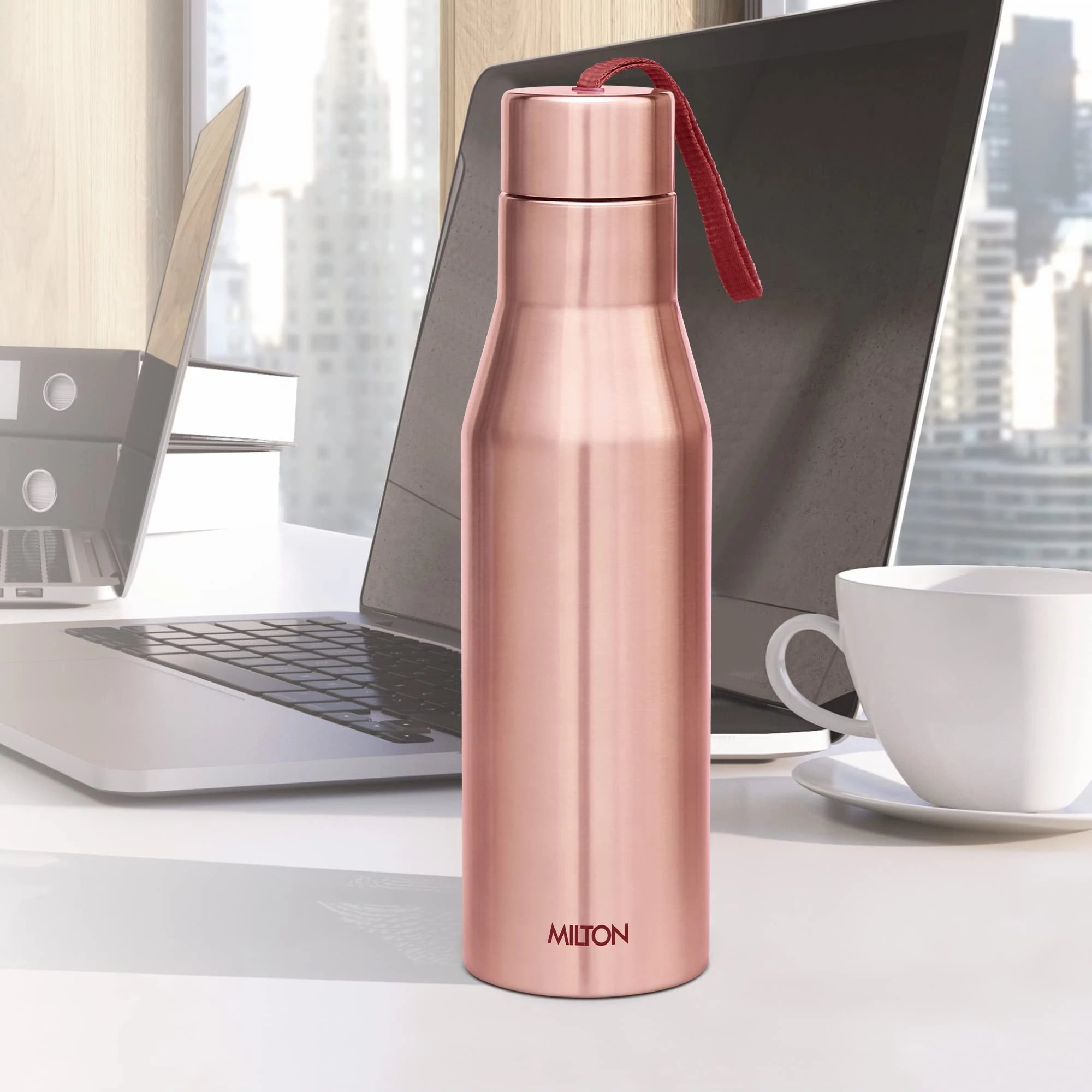 MILTON Super 750 Single Wall Stainless Steel Bottle, 650 ml, Copper | Leak Proof | Office, Gym, Home, Kitchen, Hiking, Treking, Travel | Pack of 1