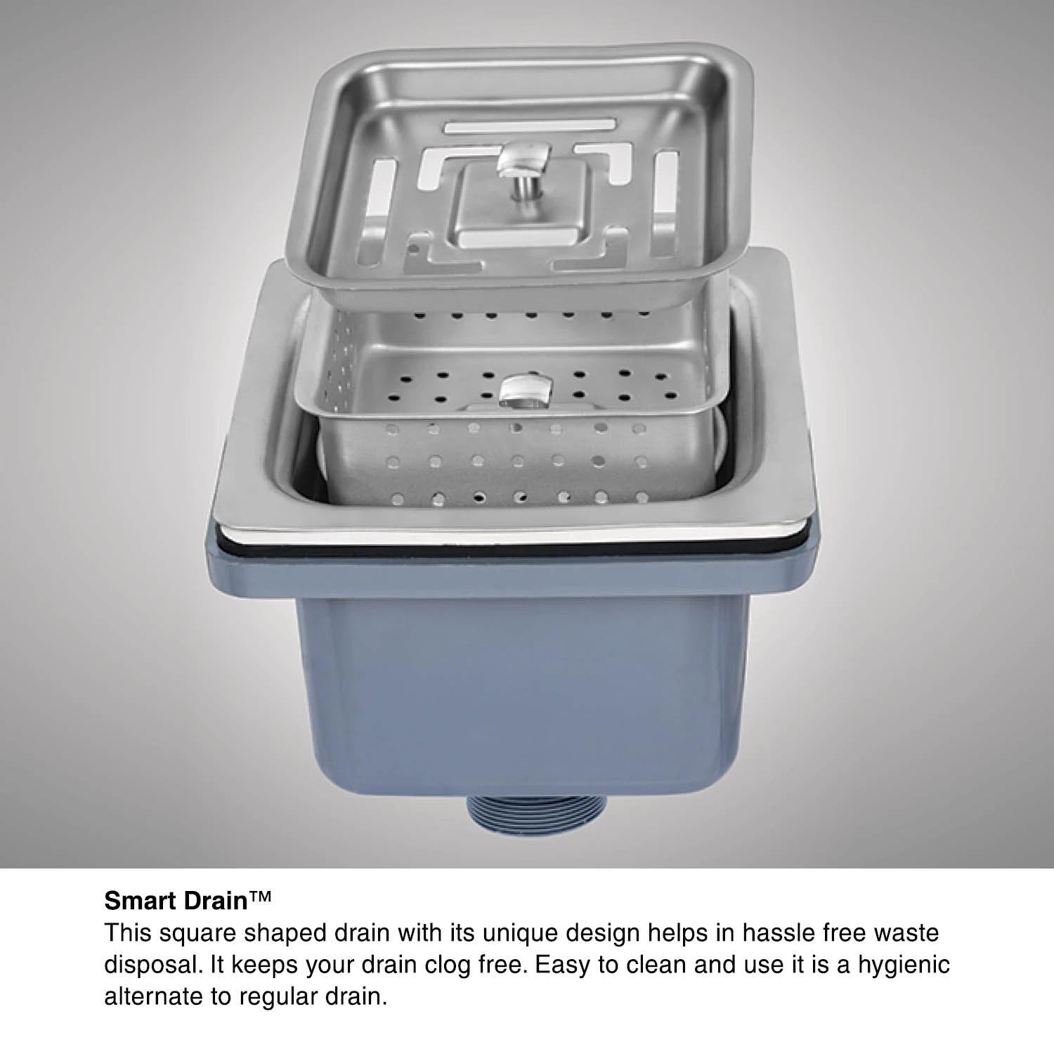 Anupam SS804DB Kitchen Sink, 316 SS Double Square Bowl (36x20x9), Satin Finish
