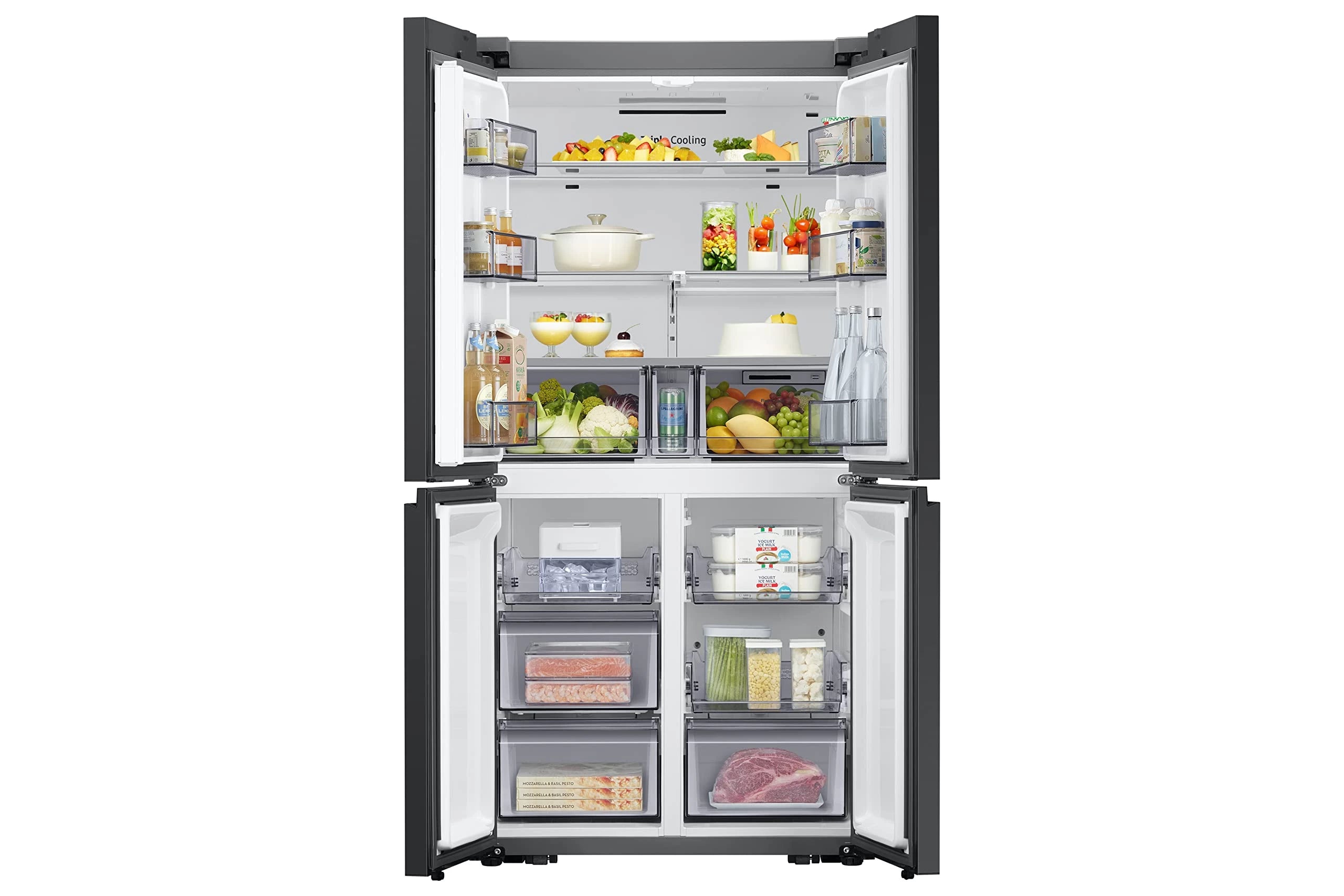 Samsung 670 L Triple Cooling Side-by-Side Refrigerator Appliance (RF63A91C377/TL, Glam White+Glam navy, Inverter Compressor)