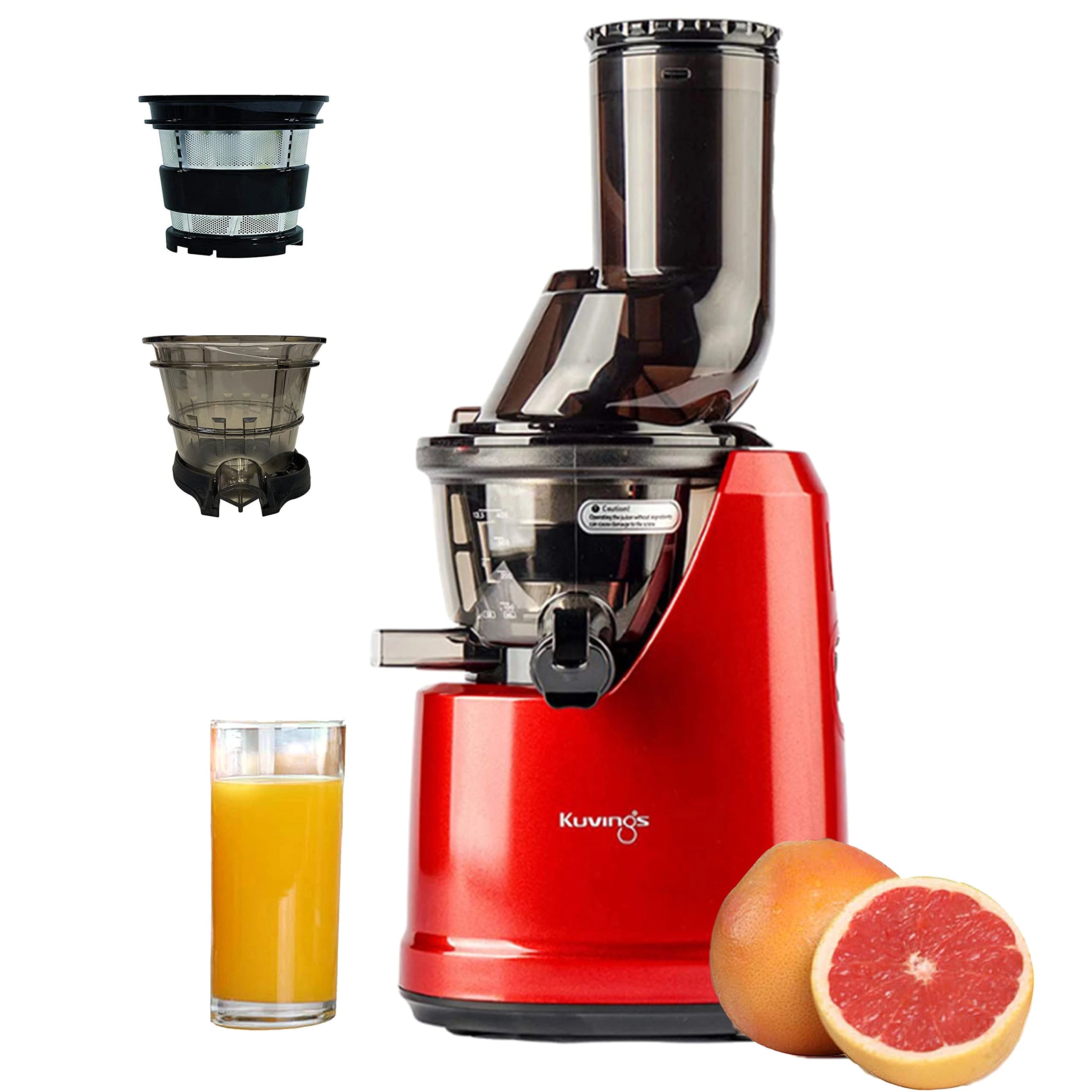 Kuvings B1700 Red Professional Cold Press Whole Slow Juicer with Smoothie & Sorbet Strainers, Patented JMCS Technology (10% More Juice), Best Fruit & Vegetable Juicer, 240W Motor, 12Yrs Motor Warranty