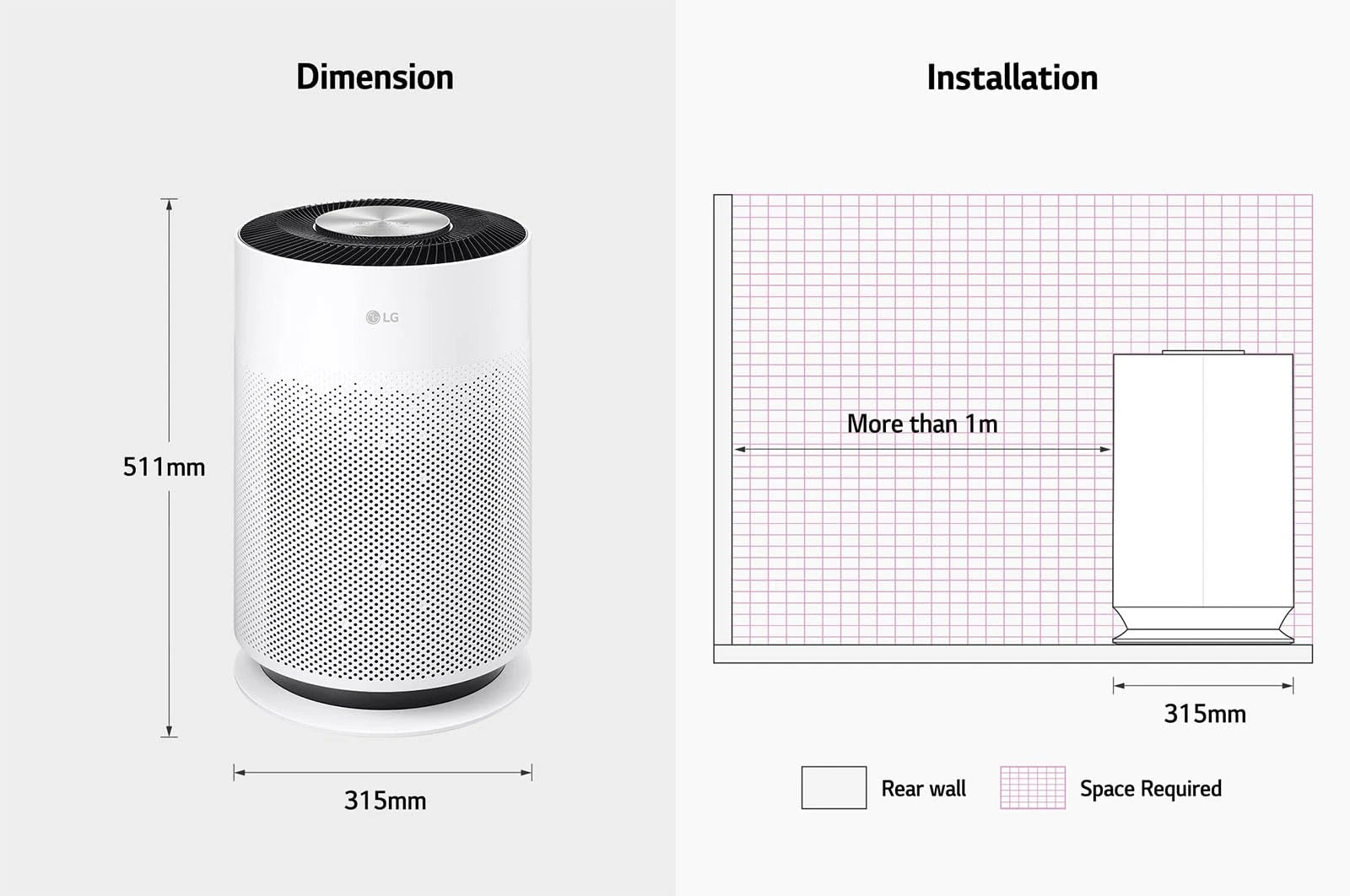 LG PuriCare 360˚ Air Purifier Hit, Multi-filtration System, Compact in Size, PM 1.0 Sensor & Indicator, Wi-Fi Enabled, H13 Filter (AS60GHWG0, White)