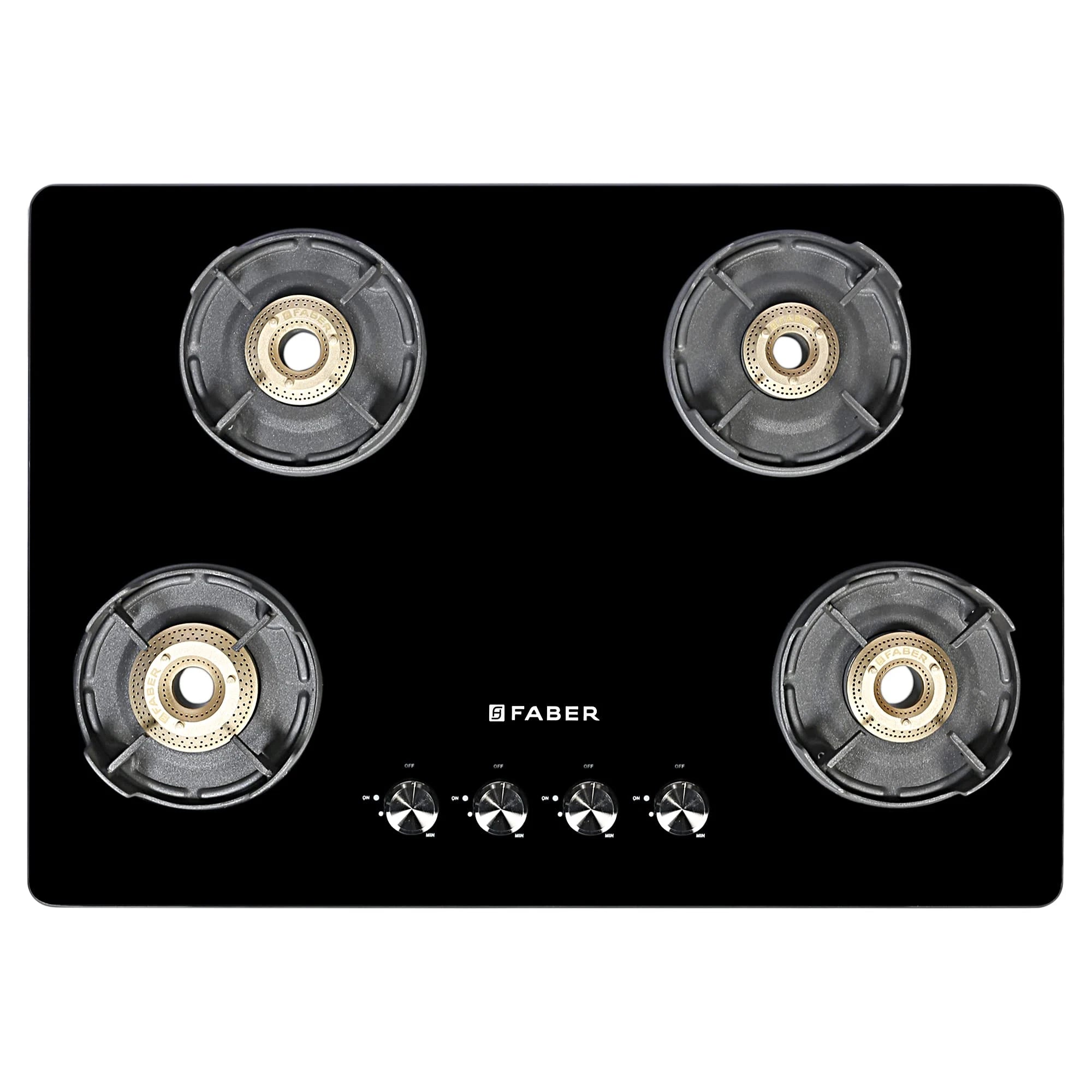 Faber 75 cm,4 Burner Gas stove (NiOS DLX 754 BB BK) Maual Ignition, Black