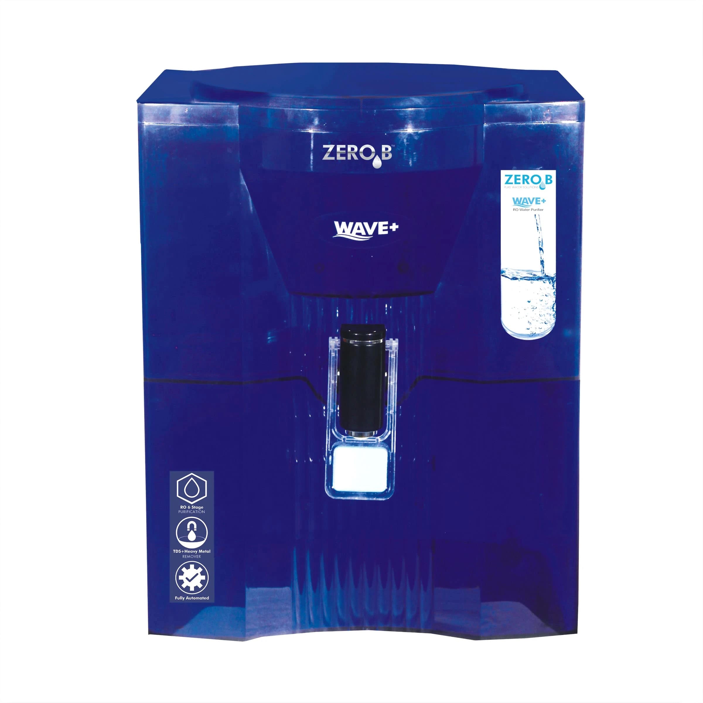 Zero B Wave Plus RO+ High TDS Purifier With 6 Stage Purification & Suraksha Gravity Base Disinfects Fruits, Vegetables & Hand Water Purifier