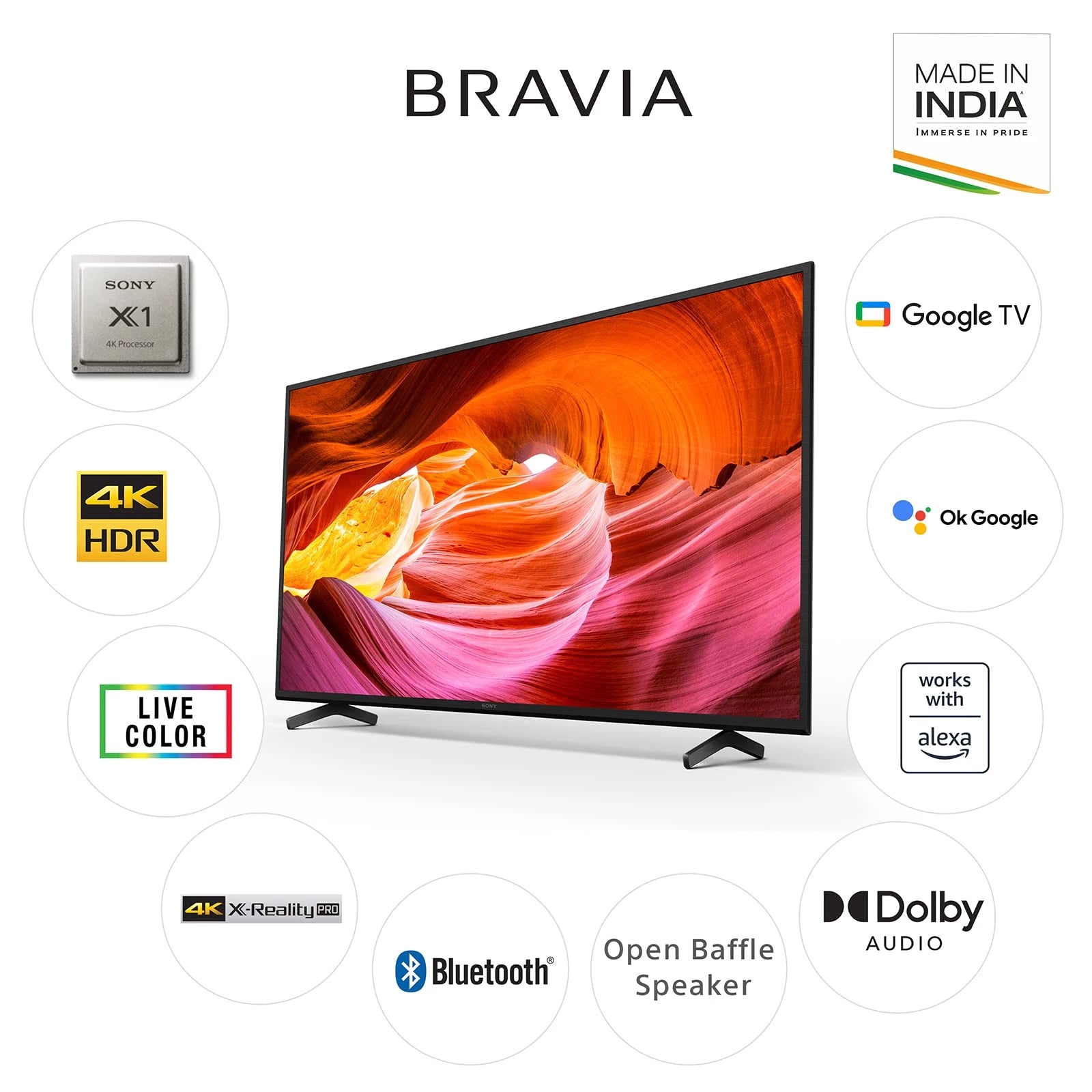 Sony Bravia 126 cm (50 inches) 4K Ultra HD Smart LED Google TV KD-50X75K (Black) (2022 Model) | with Alexa Compatibility