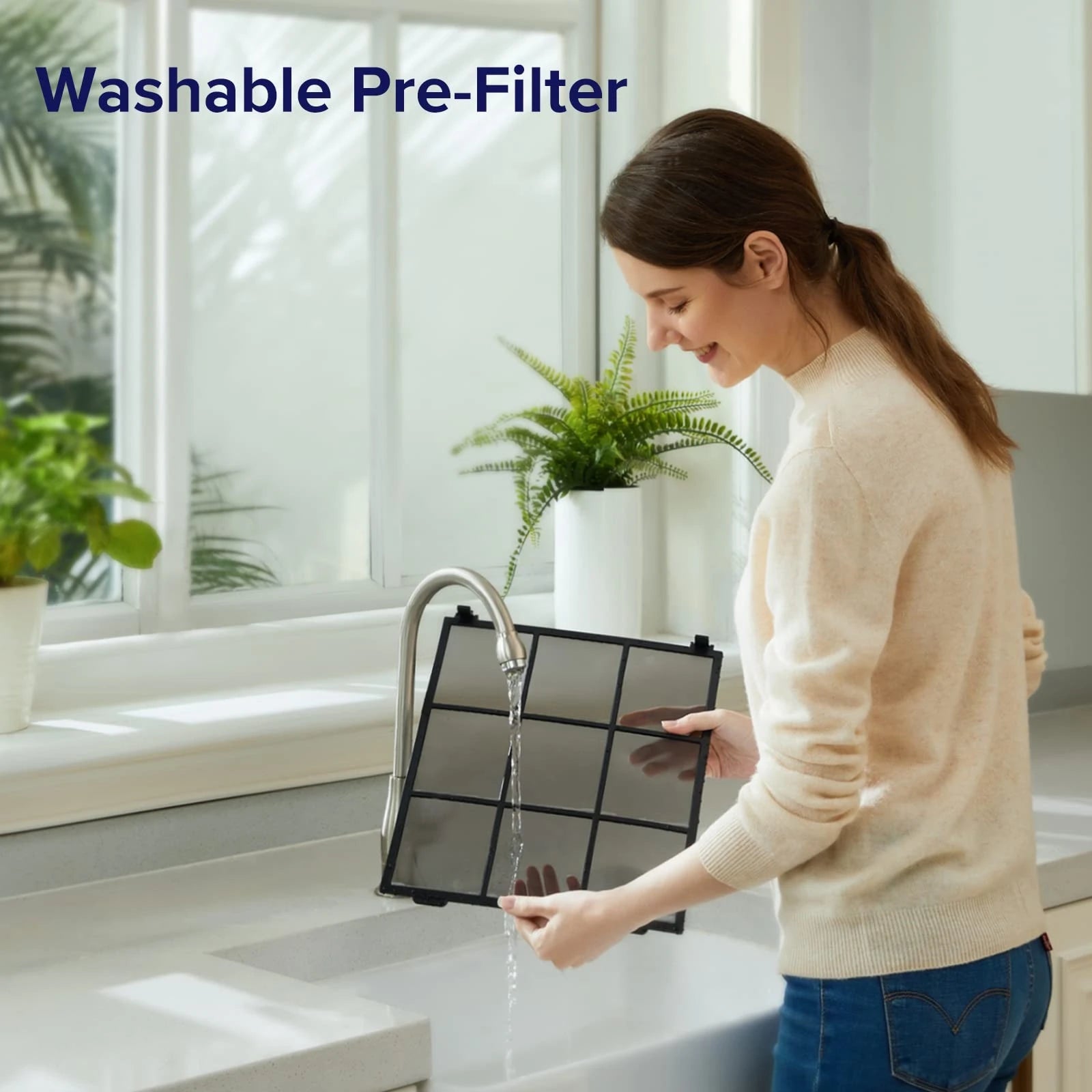 LEVOIT Air Purifiers for Home Large Room Bedroom Up to 1110 Ft² with Air Quality and Light Sensors, Smart WiFi, Washable Filters, HEPA Filter Captures Pet Hair, Allergies, Dust, Smoke, Vital 100S